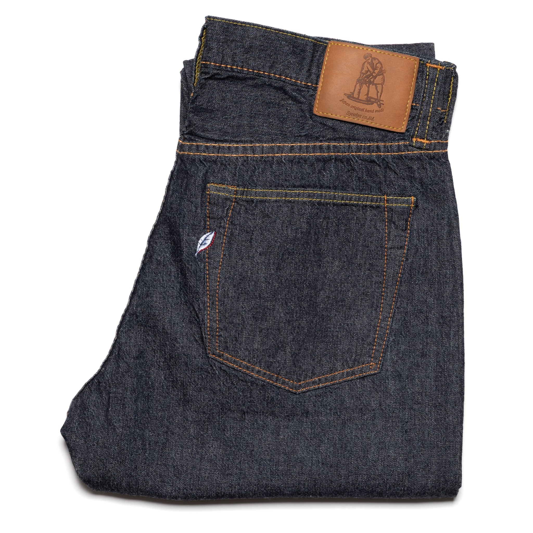 1182-019 10oz Selvedge Denim Relaxed Tapered - Indigo x Natural White