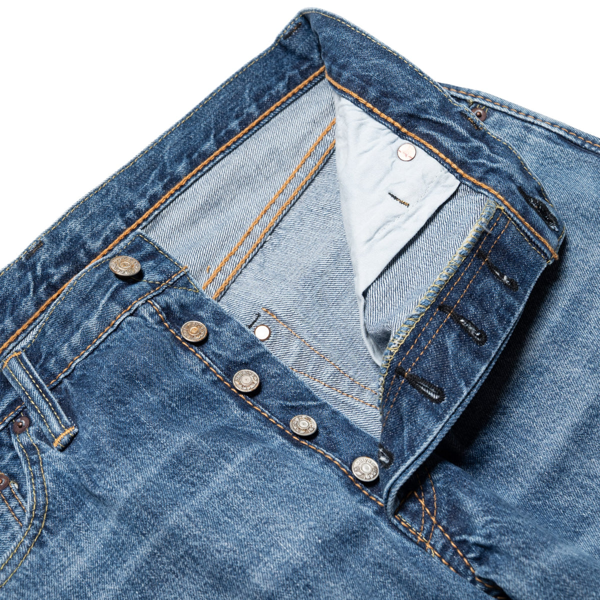 USED-019-ID Relaxed Taper 14oz Selvedge Denim - Used Wash