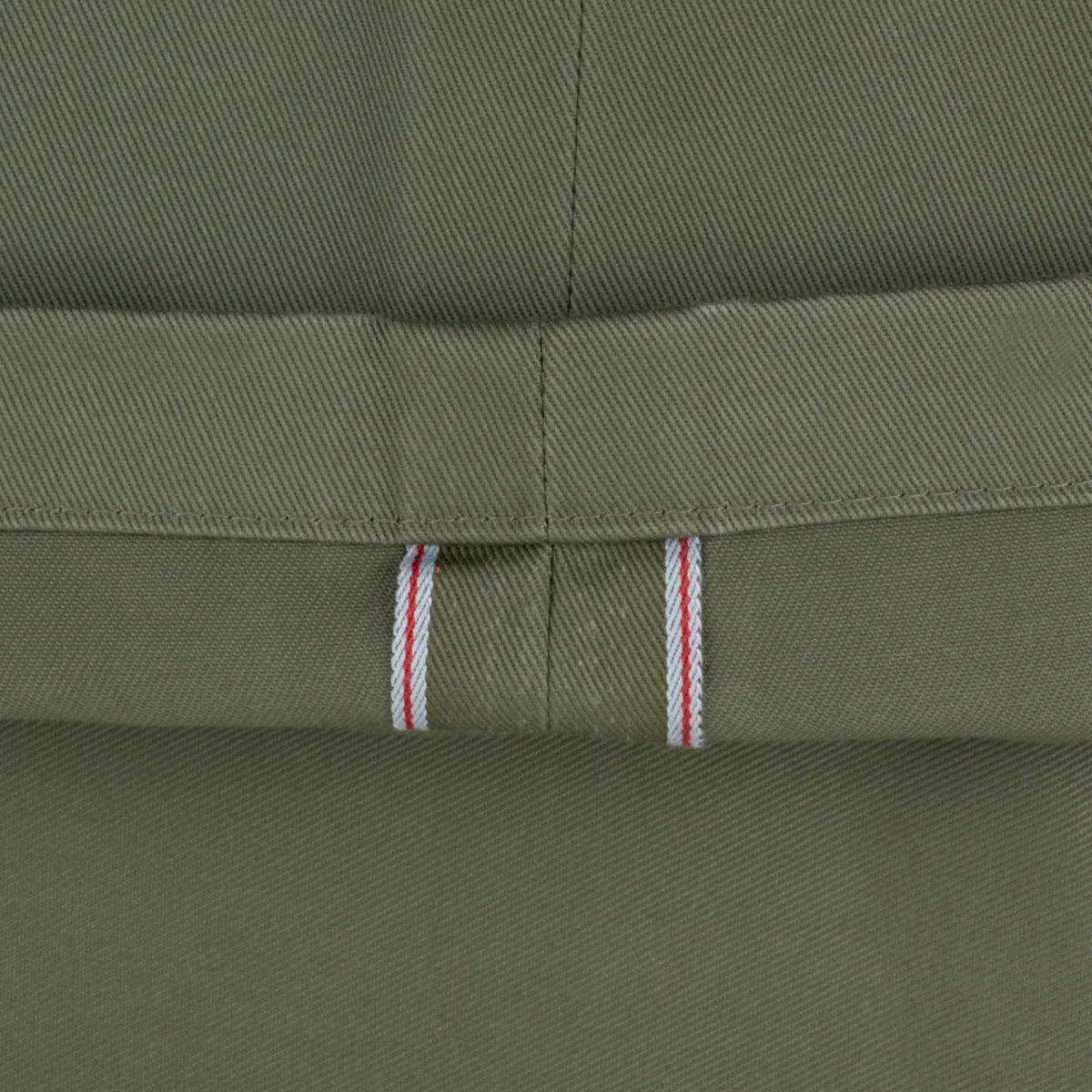 IH-727-OLV 9oz Mercerised Selvedge Cotton Medium/High Rise Tapered Chinos - Olive