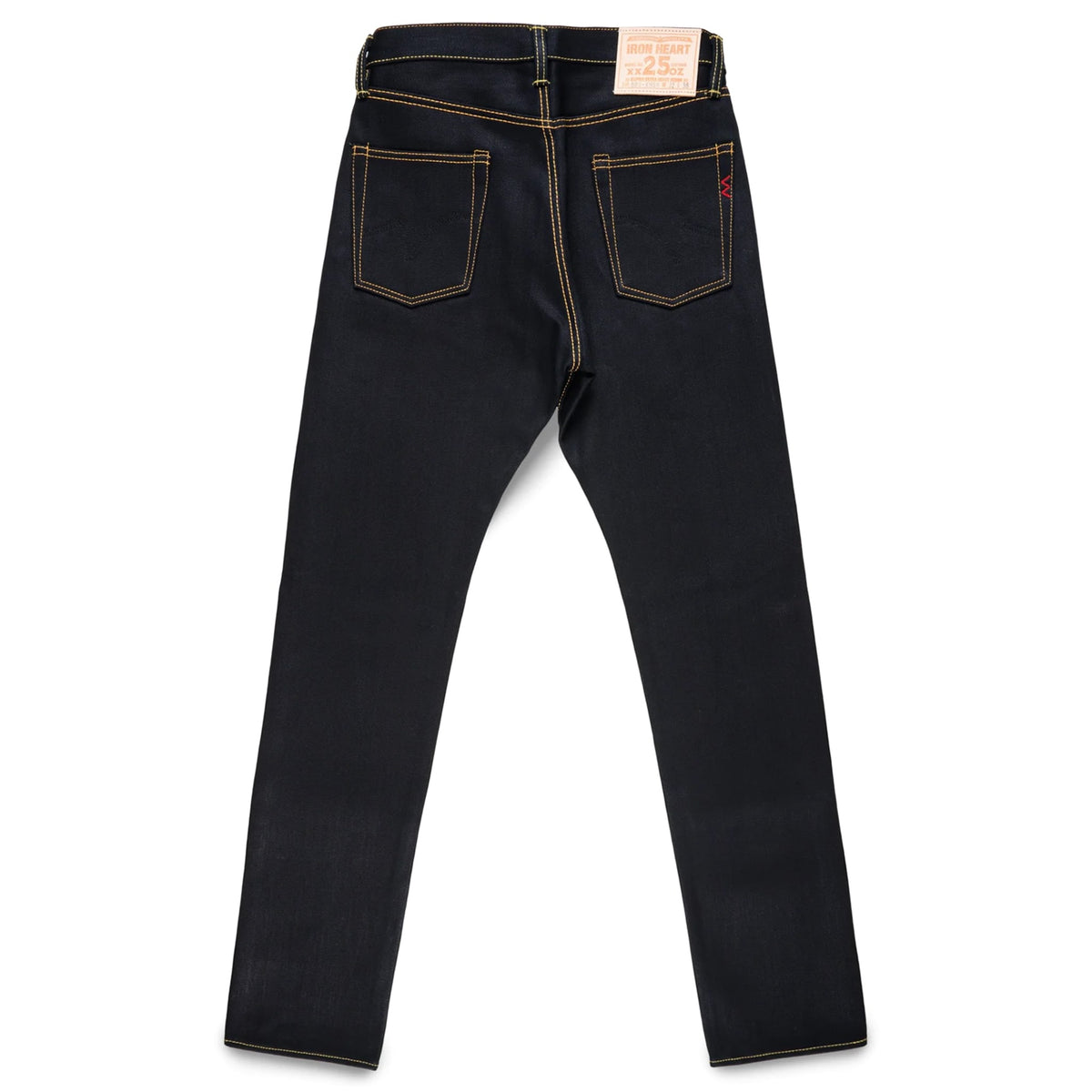 IH-888-XHSib 25oz Selvedge Denim Medium/High Rise Tapered Cut Jeans - Indigo/Black