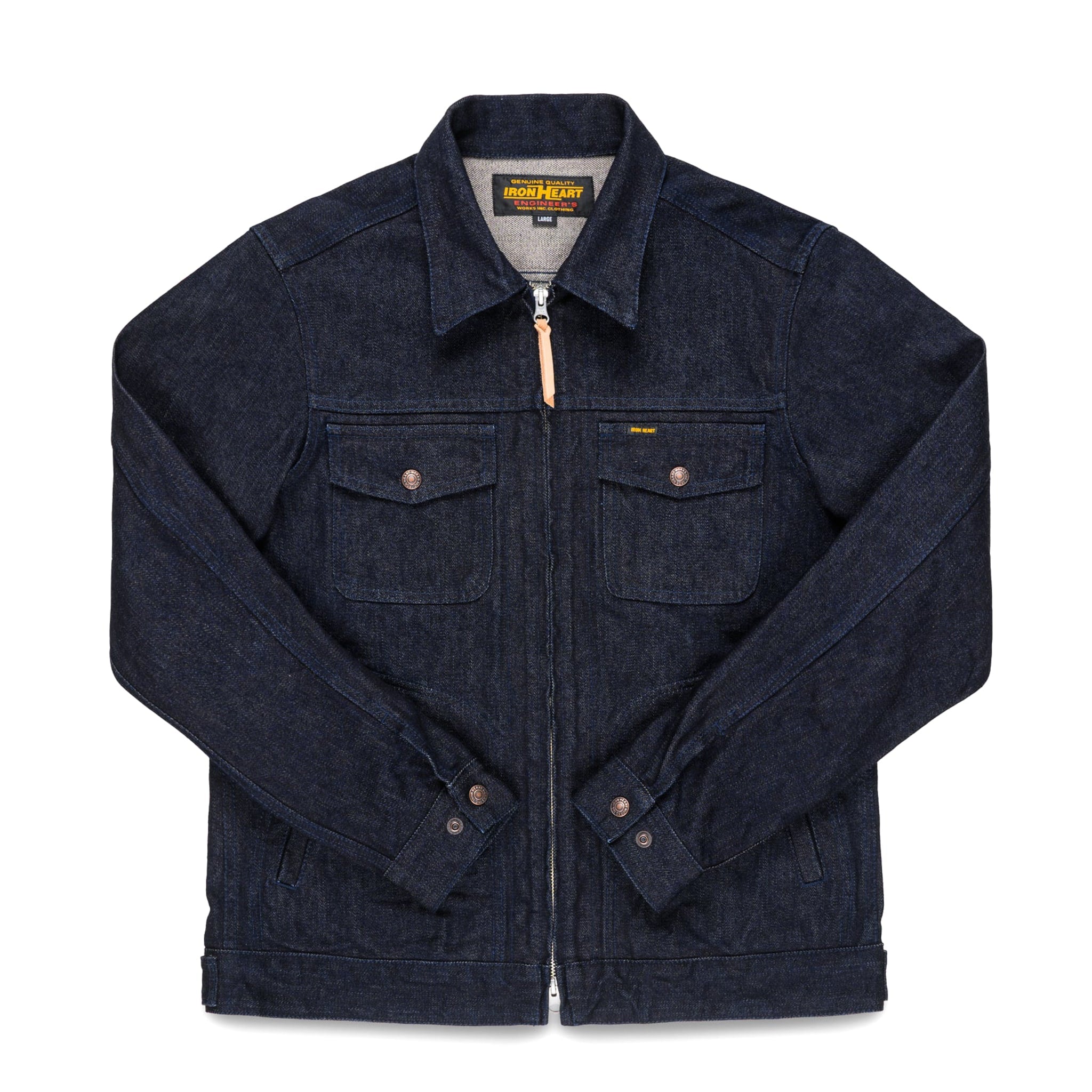 IHJ-122-IND 14oz Broken Twill Selvedge Denim Work Jacket - Indigo