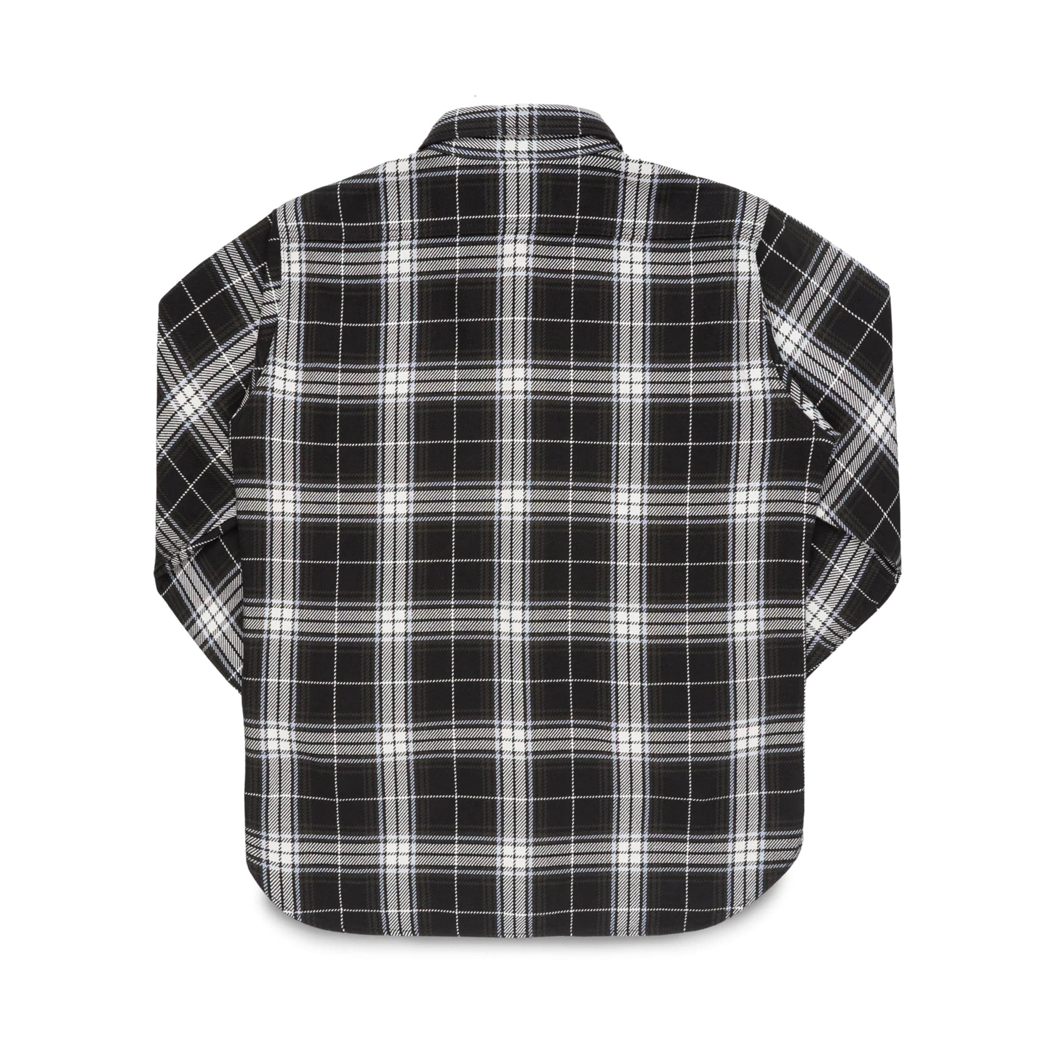 IHSH-441-BLK 9oz Selvedge Flannel Check Work Shirt - Black