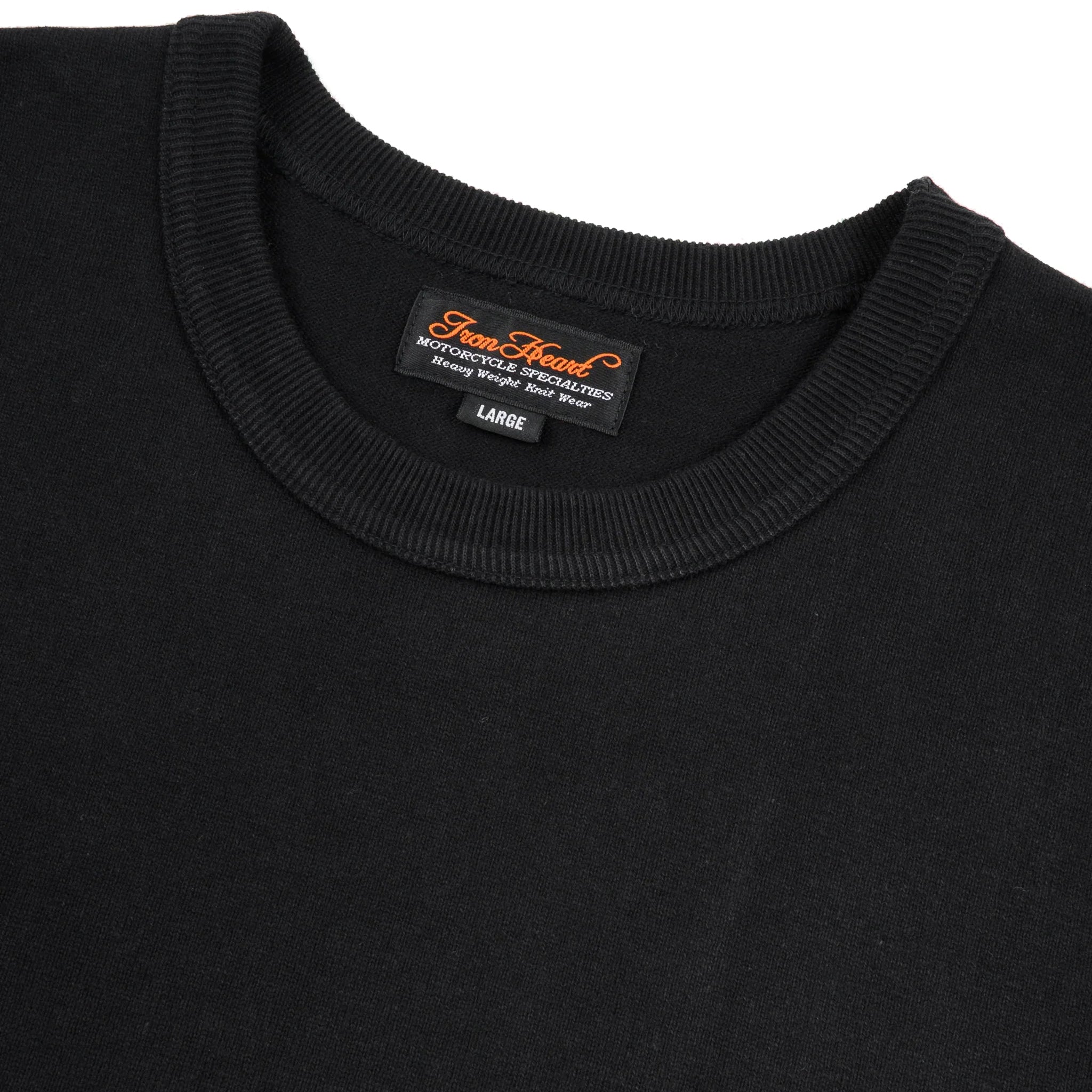 IHT-1600-BLK 11oz Cotton Knit Crew Neck T-Shirt - Black