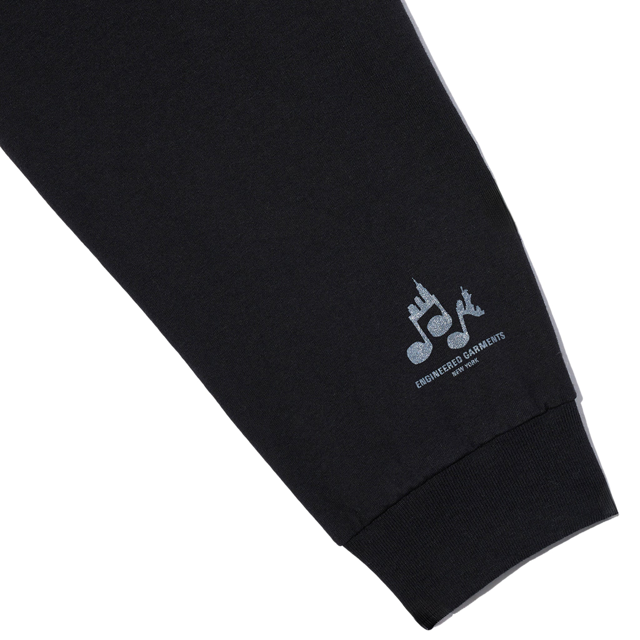 Printed Cross Crew Neck LS T-Shirt - Black