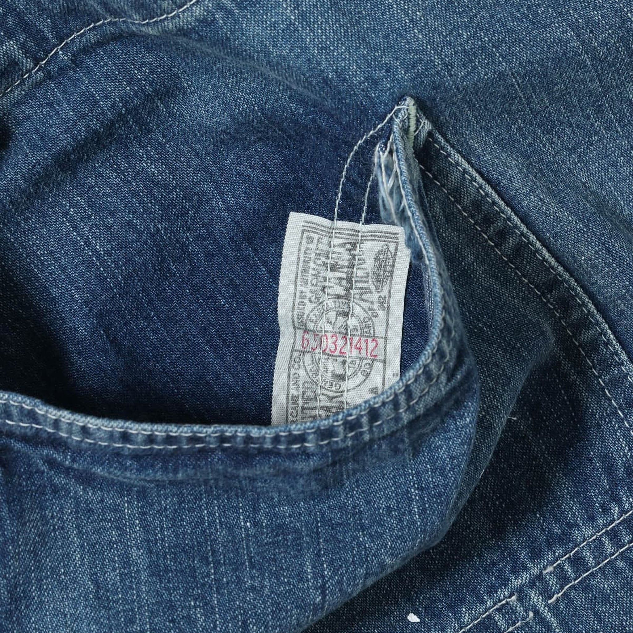 SC15708 11oz Blue Denim Work Coat Aged Model