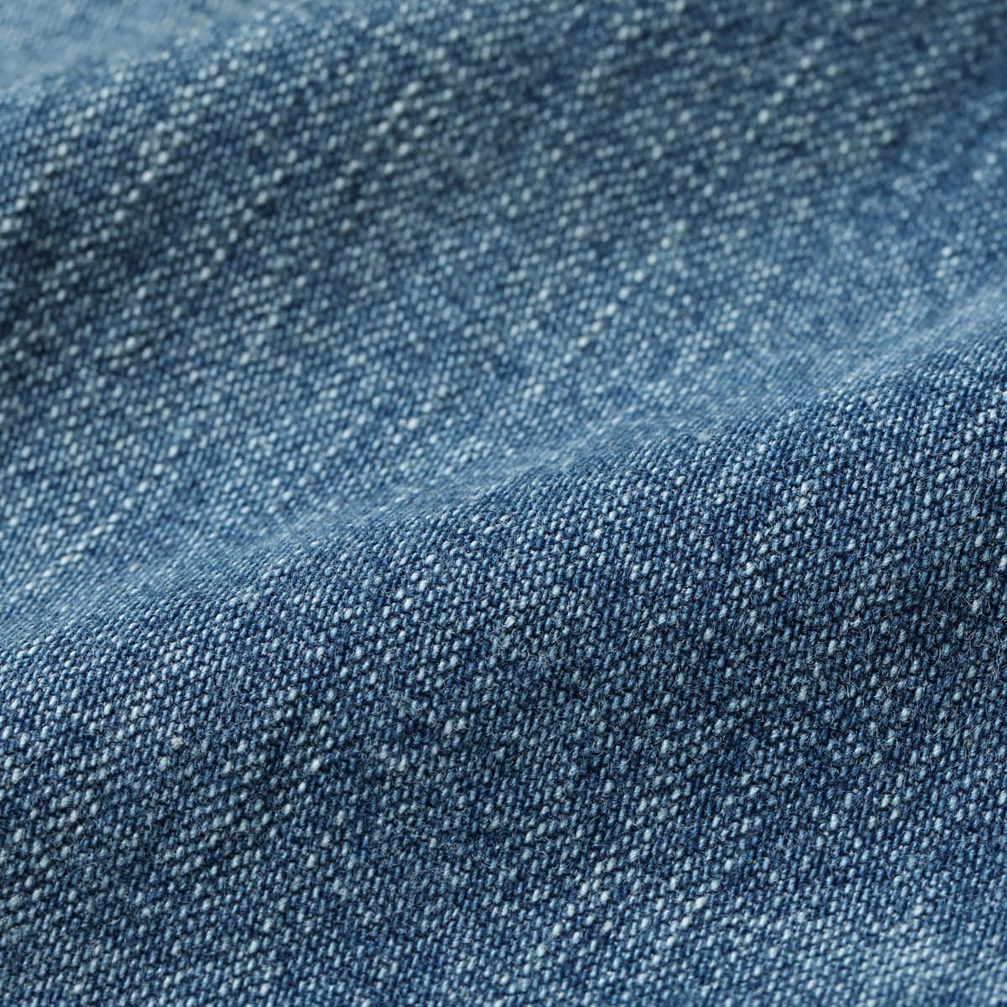 SC15708 11oz Blue Denim Work Coat Aged Model