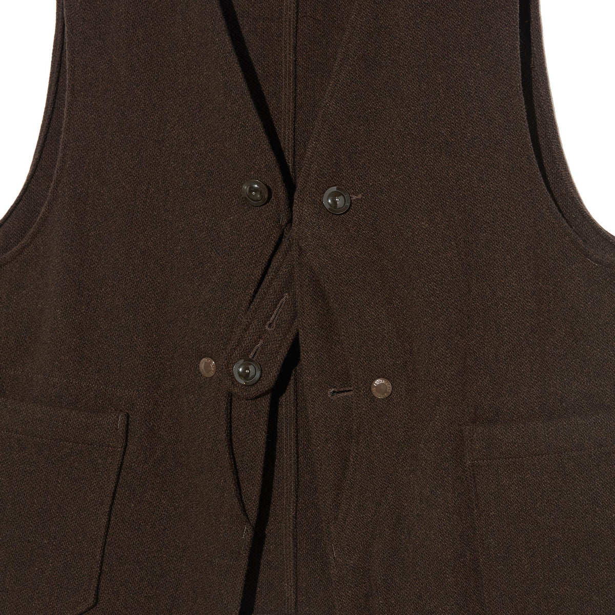 Upland Vest - Dark Brown Wool Poly Heavy Tweed