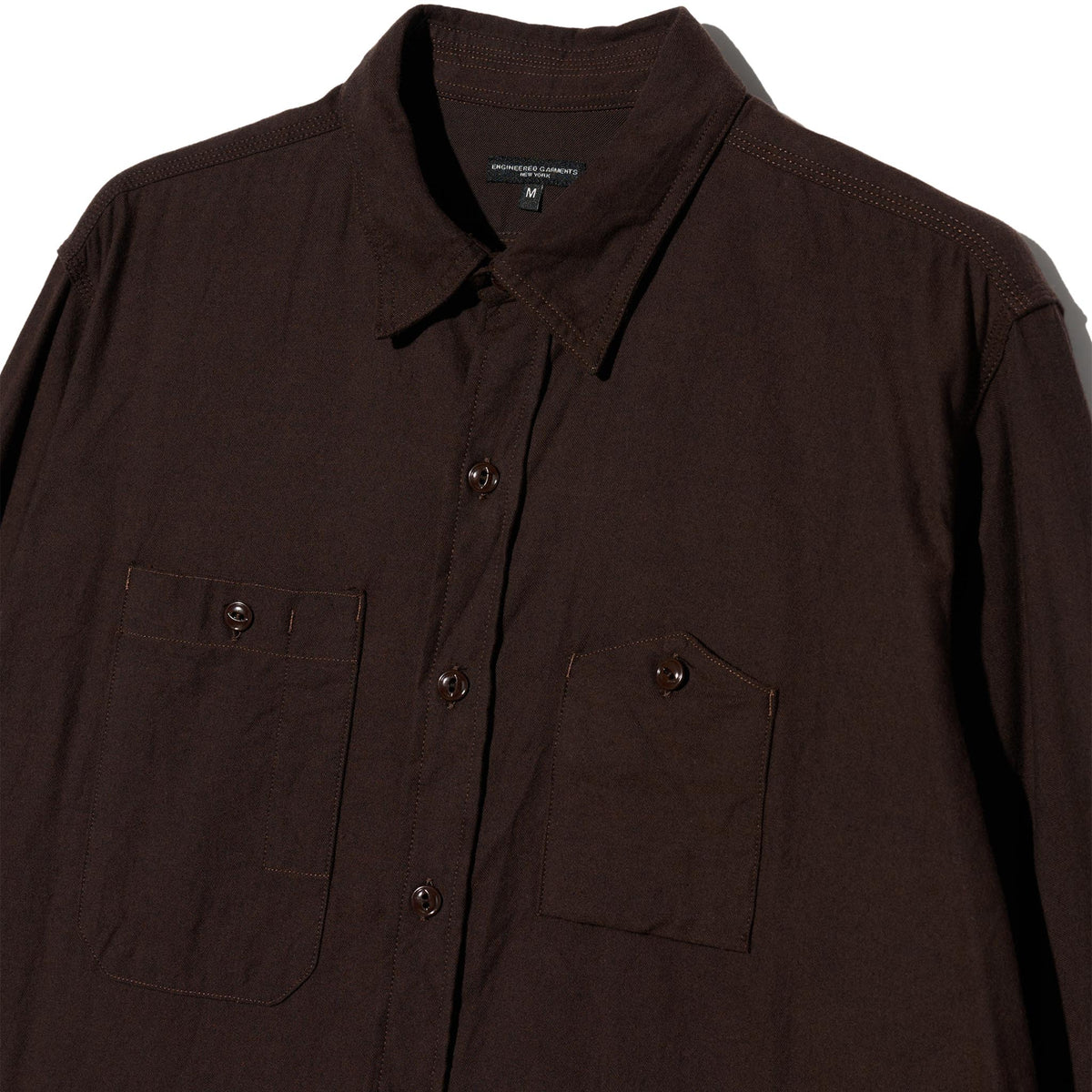 Work Shirt - Dark Brown Cotton Brushed Twill
