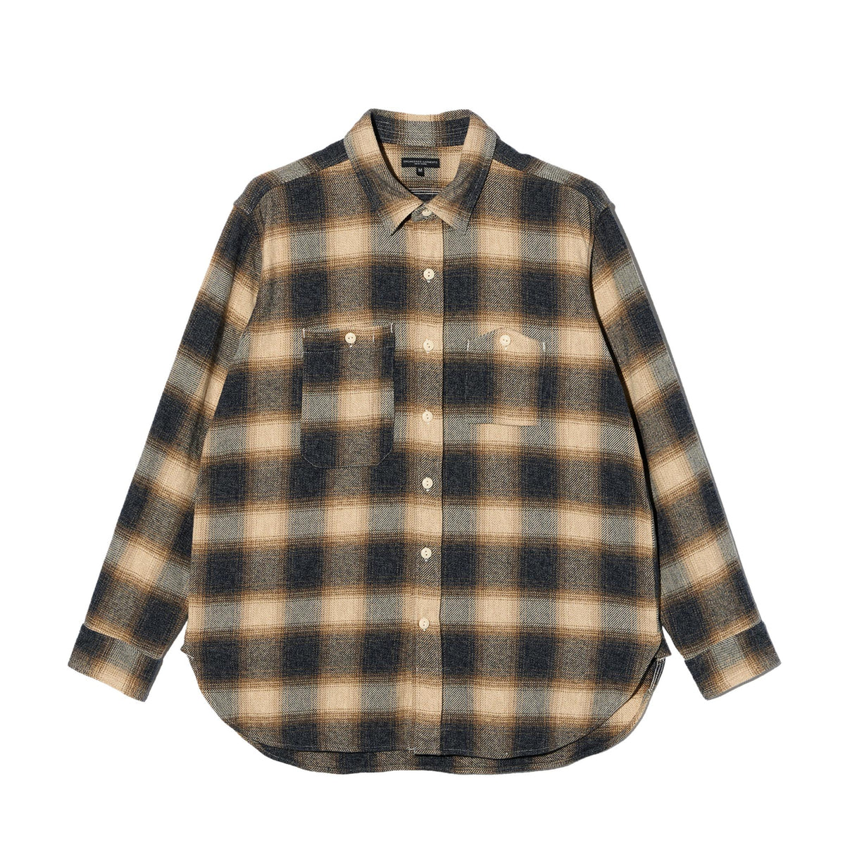 Work Shirt - Khaki Cotton Heavy Shadow Plaid Flannel