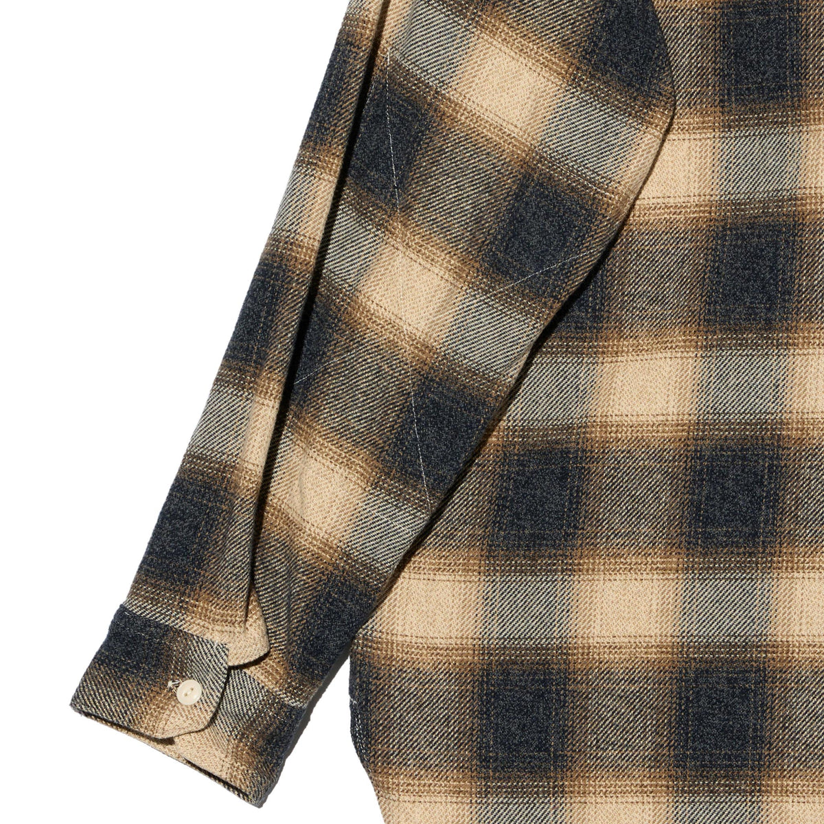 Work Shirt - Khaki Cotton Heavy Shadow Plaid Flannel