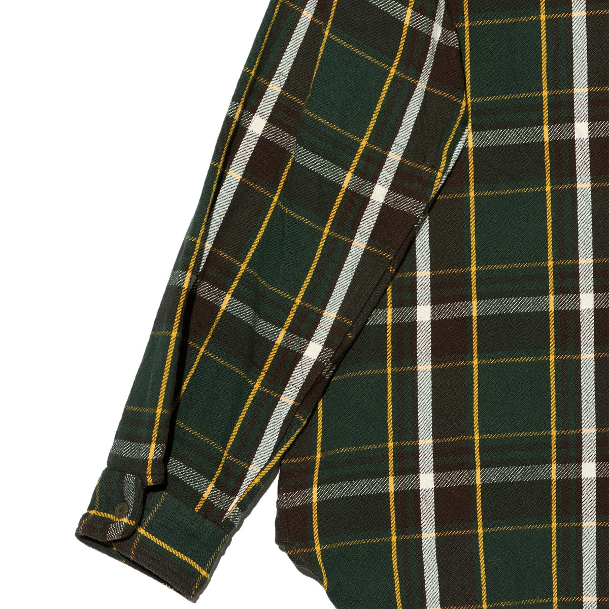 Work Shirt - Olive/Brown Cotton Heavy Twill Plaid