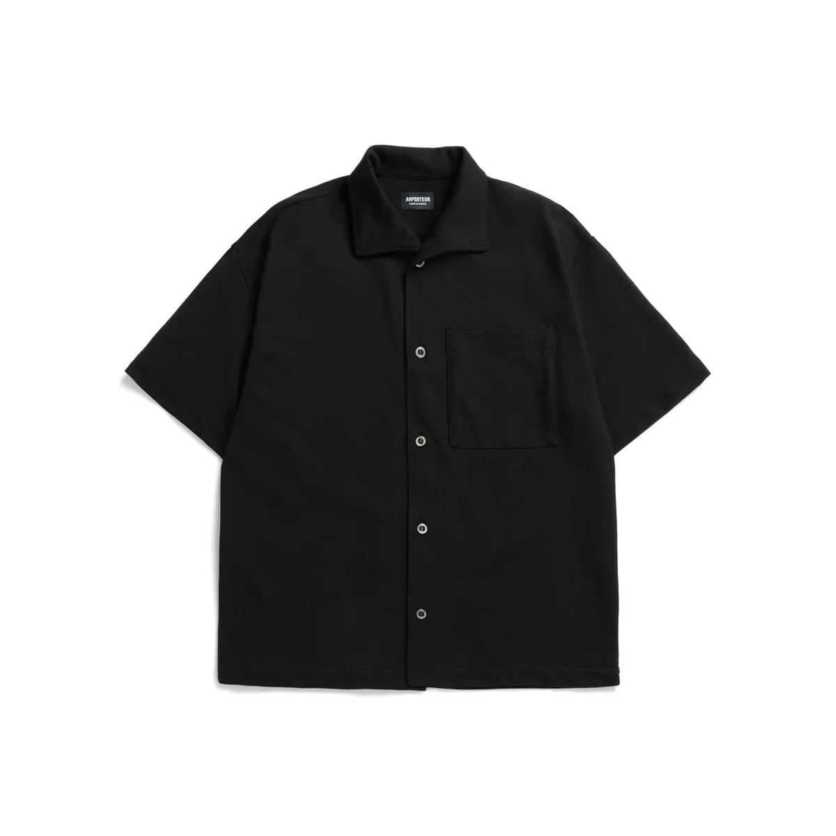 Coral Wide Collar Shirt Rachel Mesh - Black