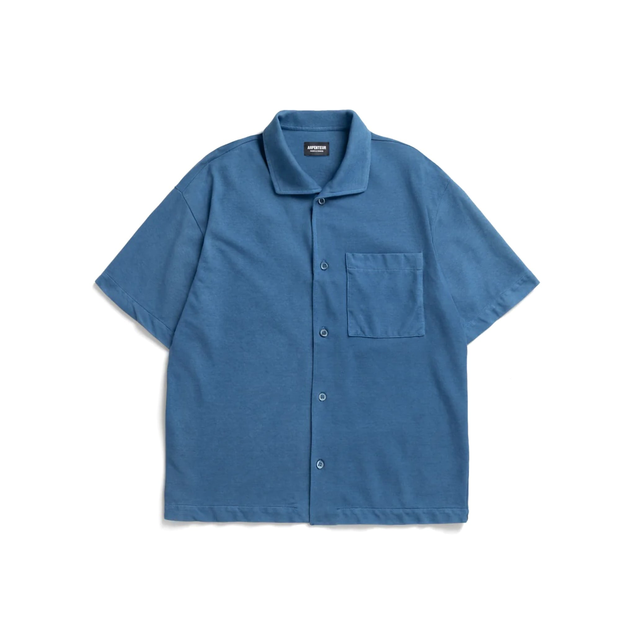 Coral Wide Collar Shirt Rachel Mesh - Woad