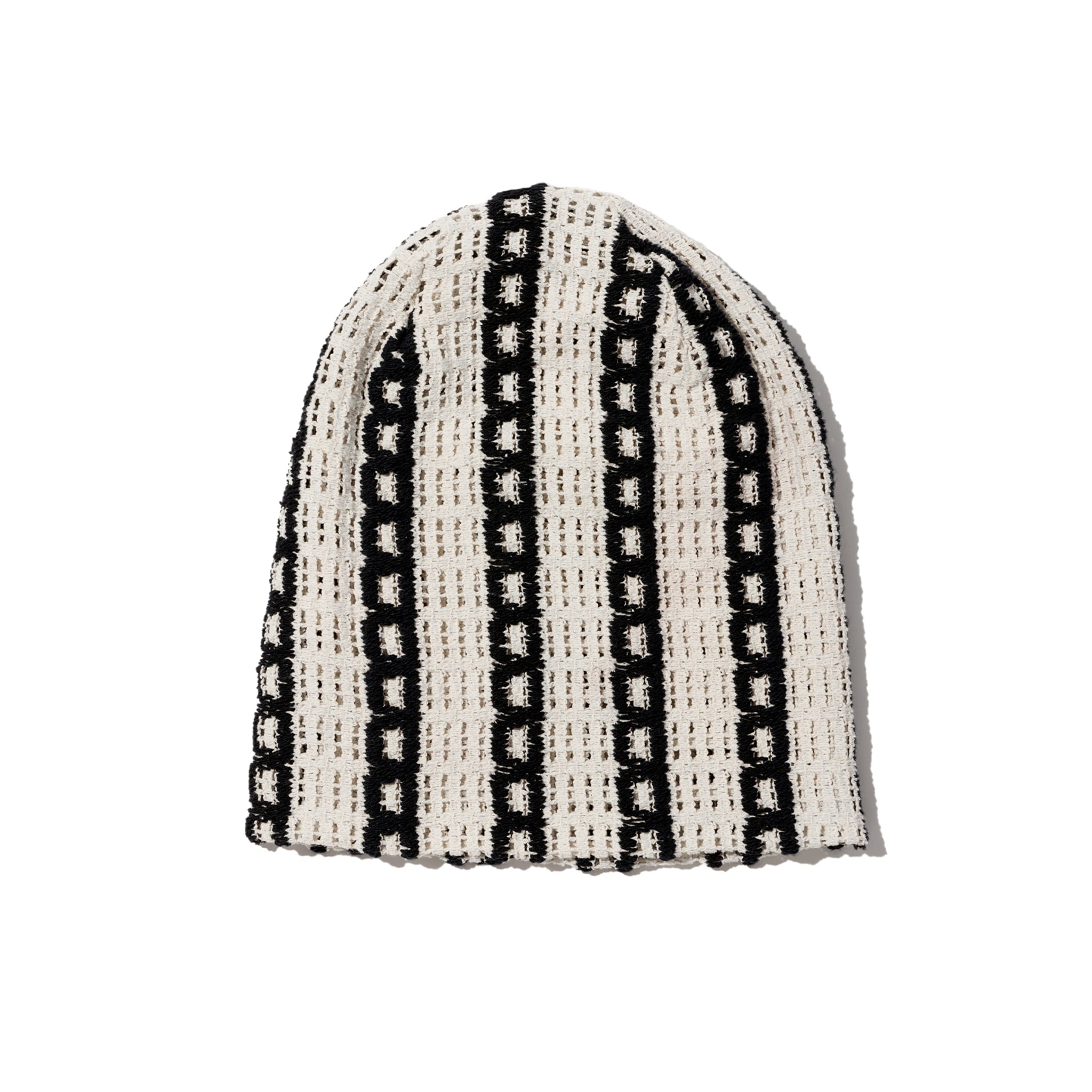 Beanie - White/Black Stripe CP Crochet