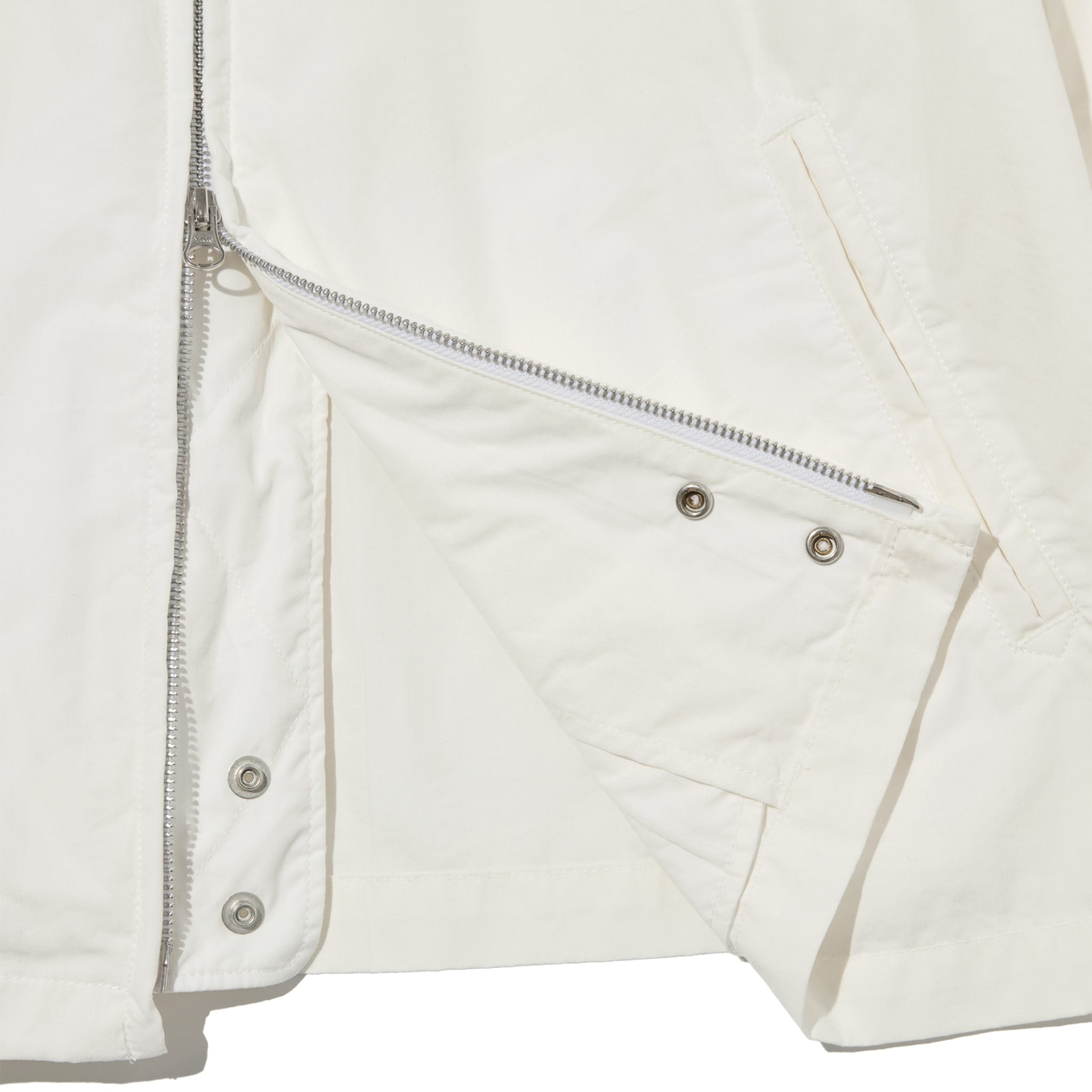 Claigton Jacket - White Lightweight Nyco Poplin