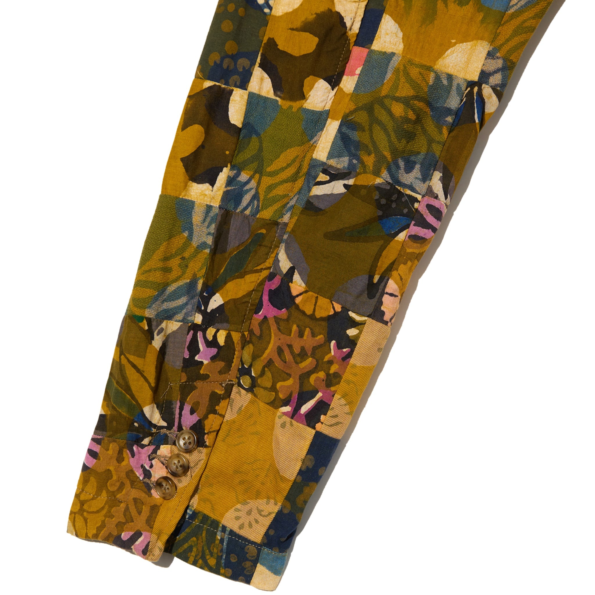 Loiter Jacket - Olive Cotton Multi Pattern Patchwork