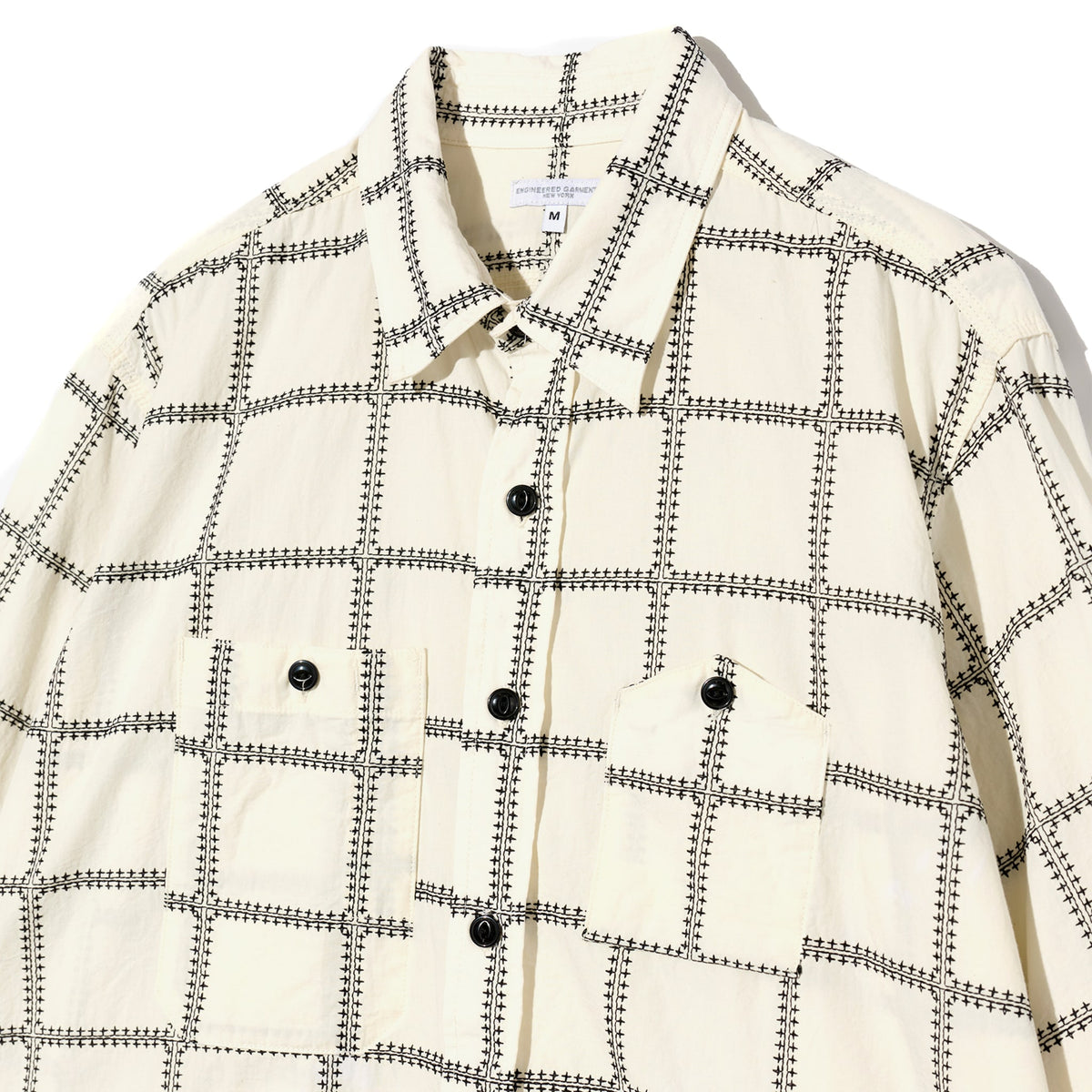 Work Shirt - White/Black CP Square Embroidery
