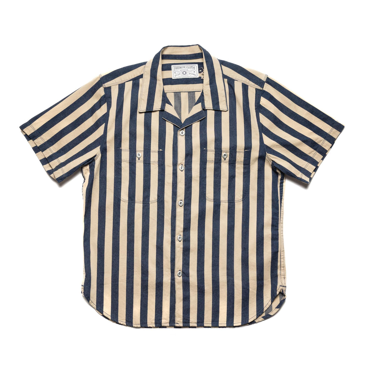 Dayton Short Sleeve Indigo Wide Stripe