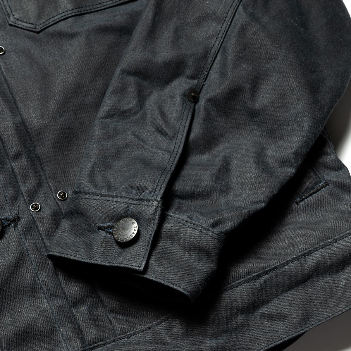 RJ-1 Riders Jacket Waxed Canvas - Black (Brown Lining)