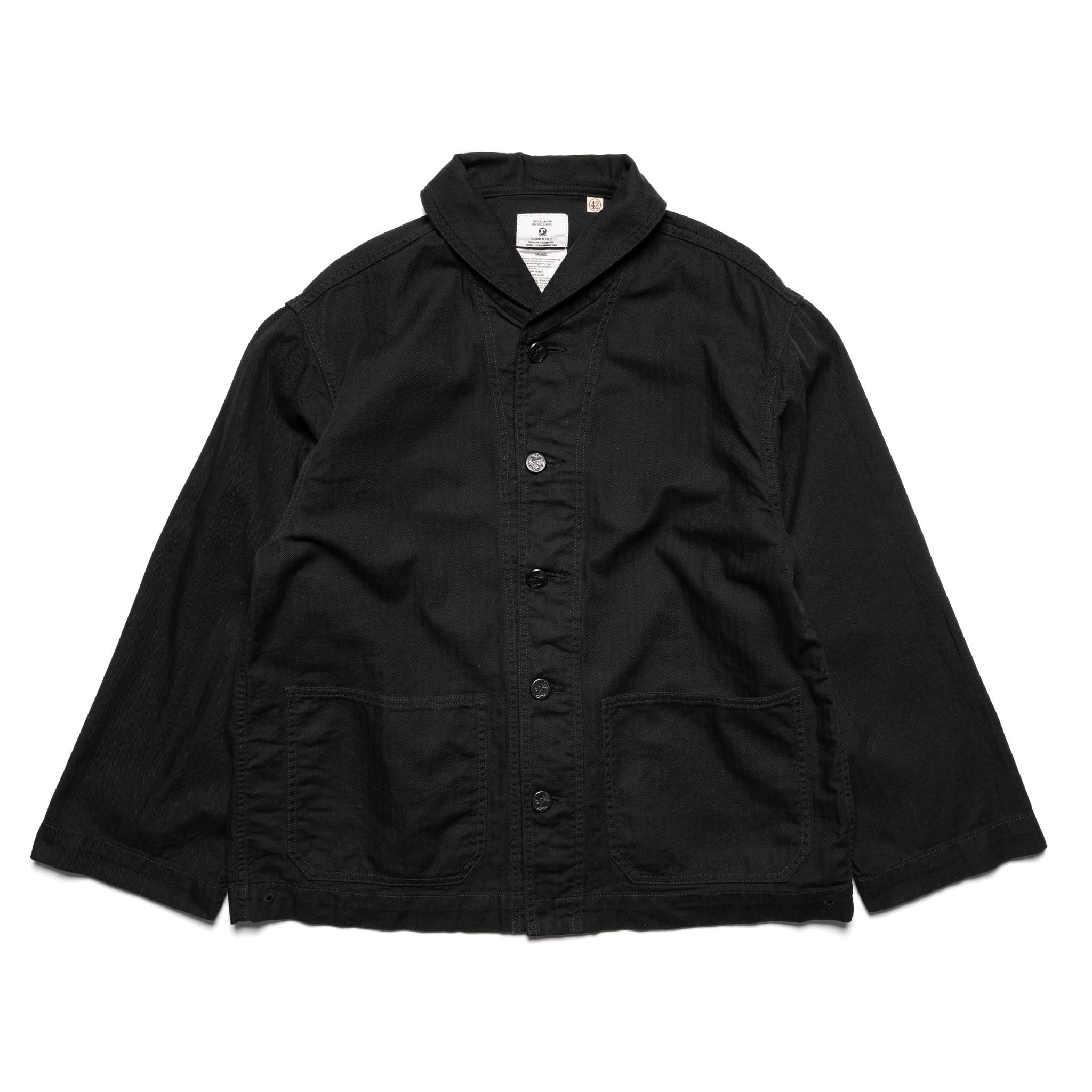 2052-2 USN Shawl Collar Herringbone Coverall - Black