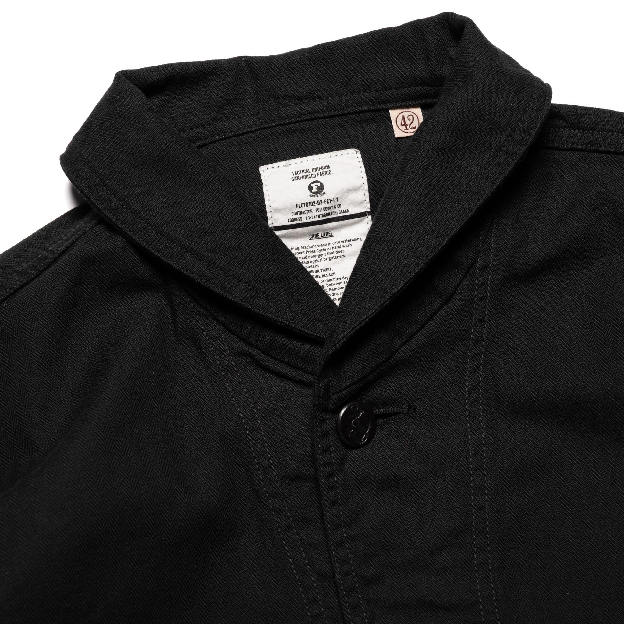 2052-2 USN Shawl Collar Herringbone Coverall - Black