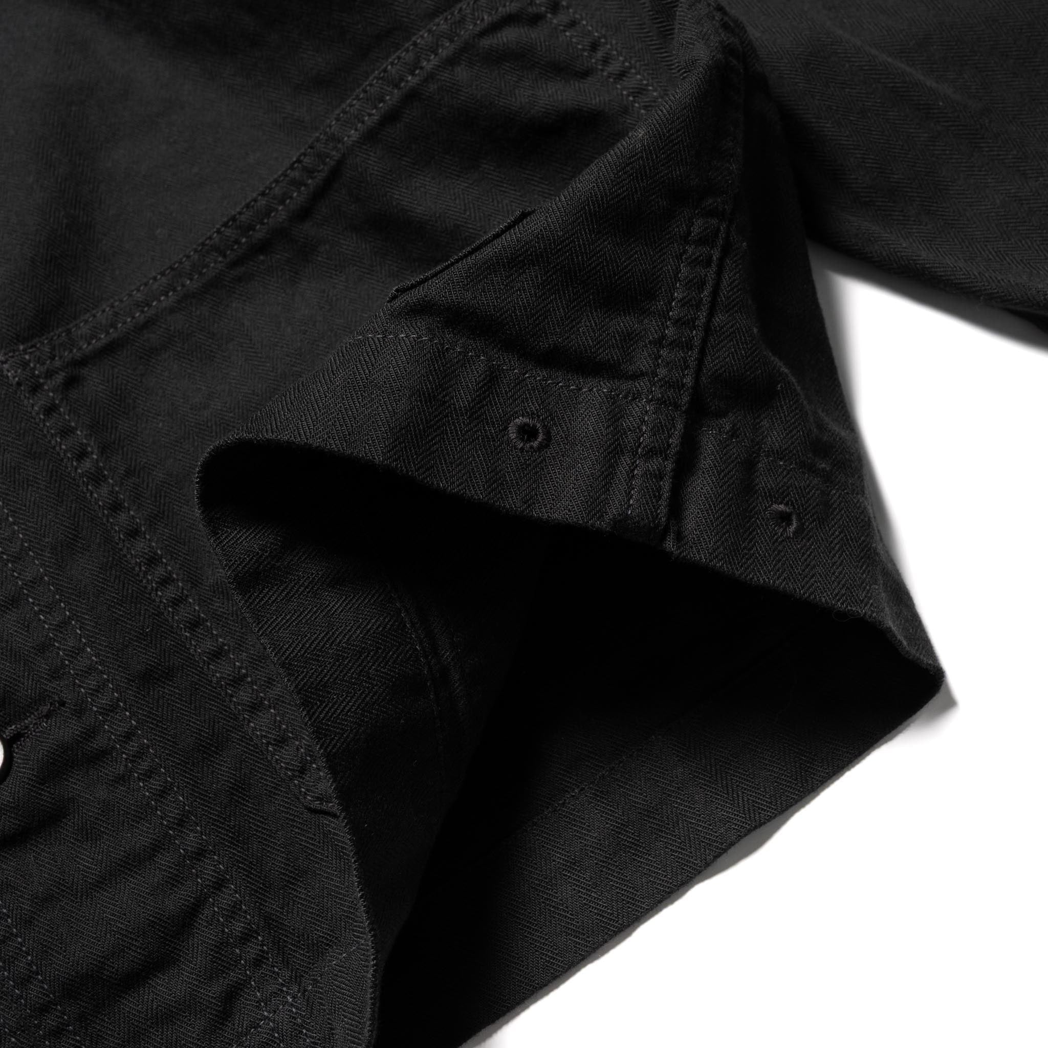 2052-2 USN Shawl Collar Herringbone Coverall - Black