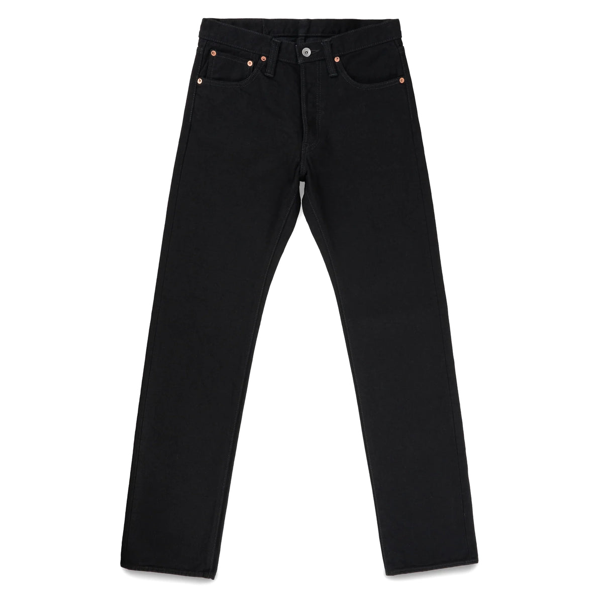 IH-634S-142bb 14oz Selvedge Denim Straight Cut Jeans - Black/Black