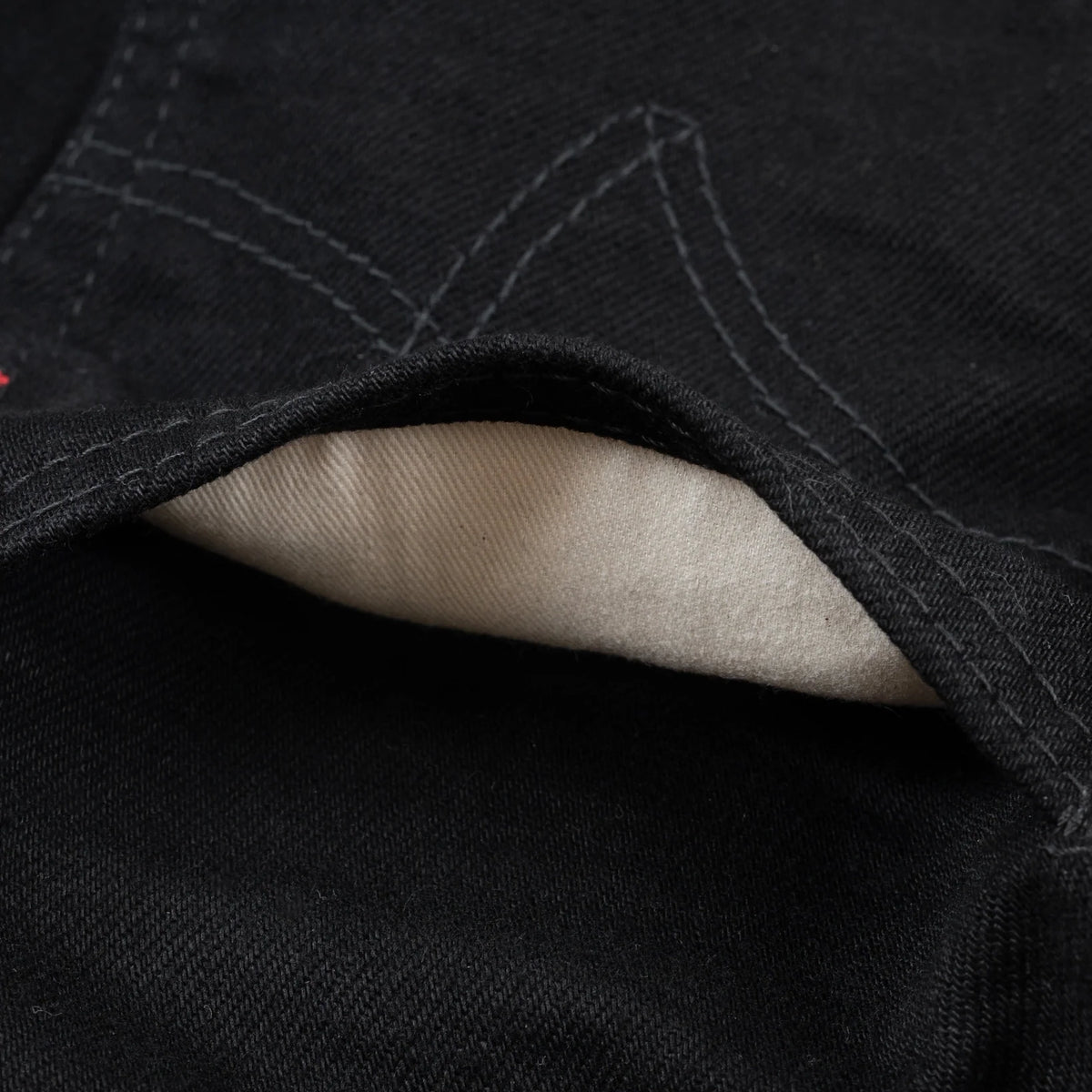 IH-634S-142bb 14oz Selvedge Denim Straight Cut Jeans - Black/Black