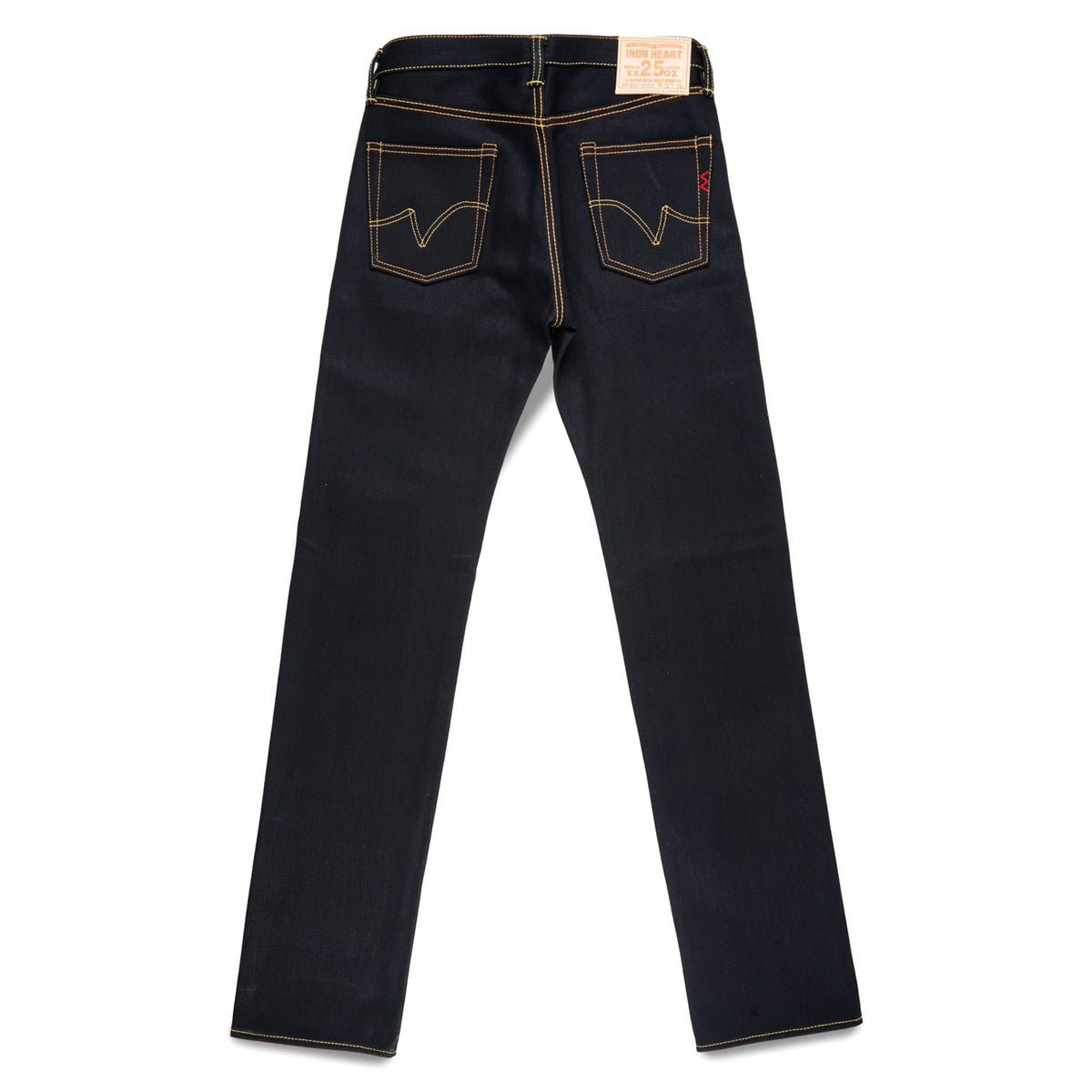 IH-666-XHSib 25oz Selvedge Denim Slim Straight Cut Jeans - Indigo/Black