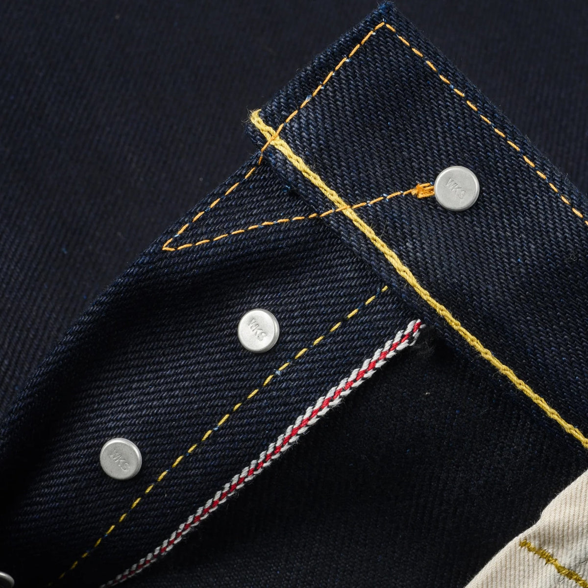 IH-666-XHSib 25oz Selvedge Denim Slim Straight Cut Jeans - Indigo/Black