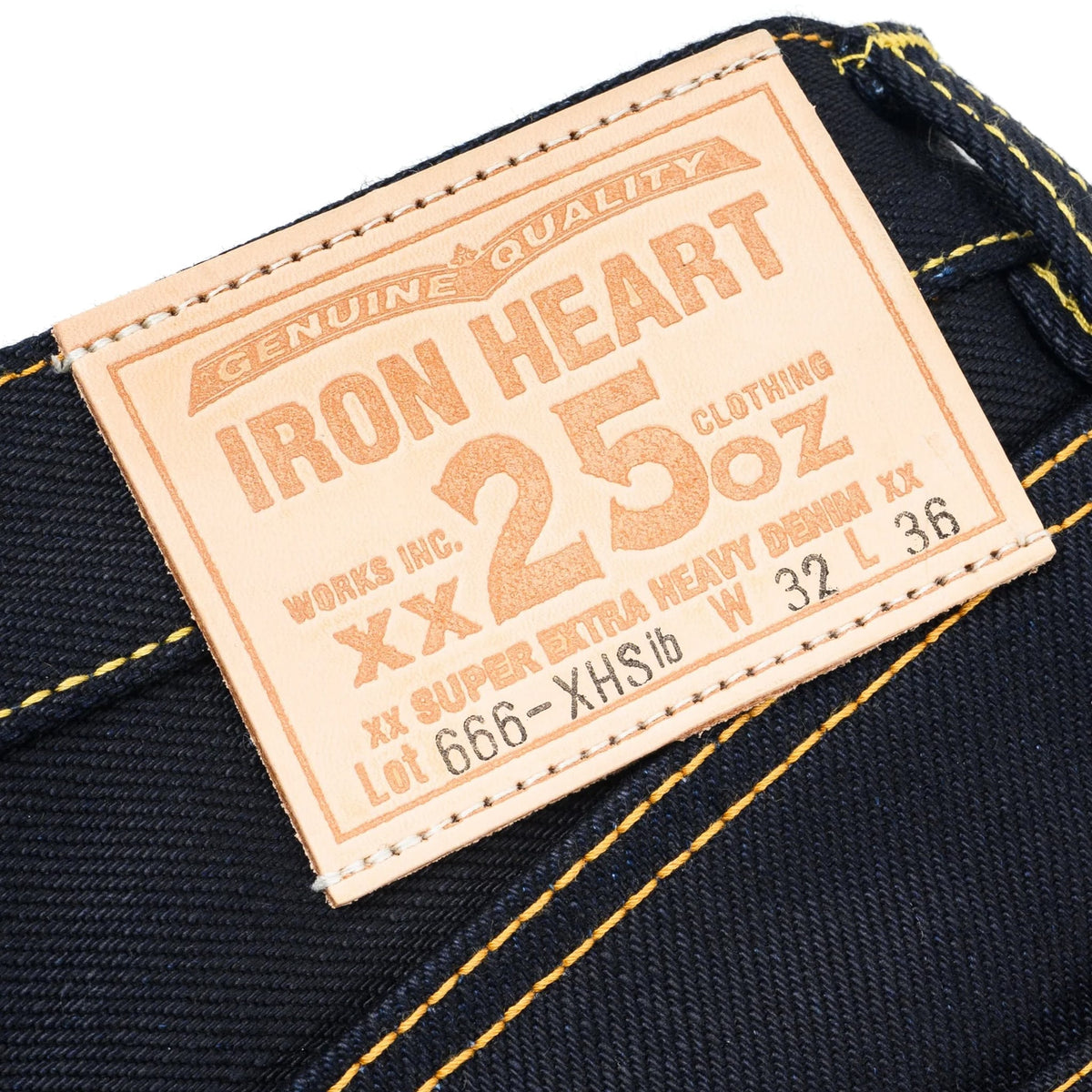 IH-666-XHSib 25oz Selvedge Denim Slim Straight Cut Jeans - Indigo/Black