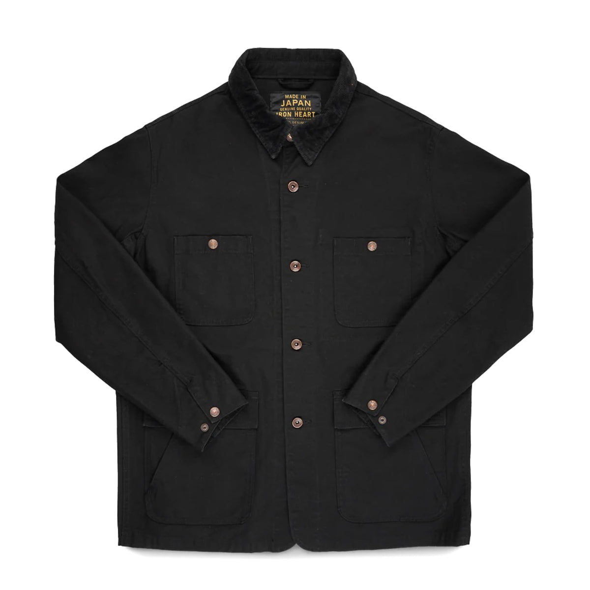 IHJ-148-BLK 10oz Kurashikizome® Organic Cotton Duck Chore Jacket - Black