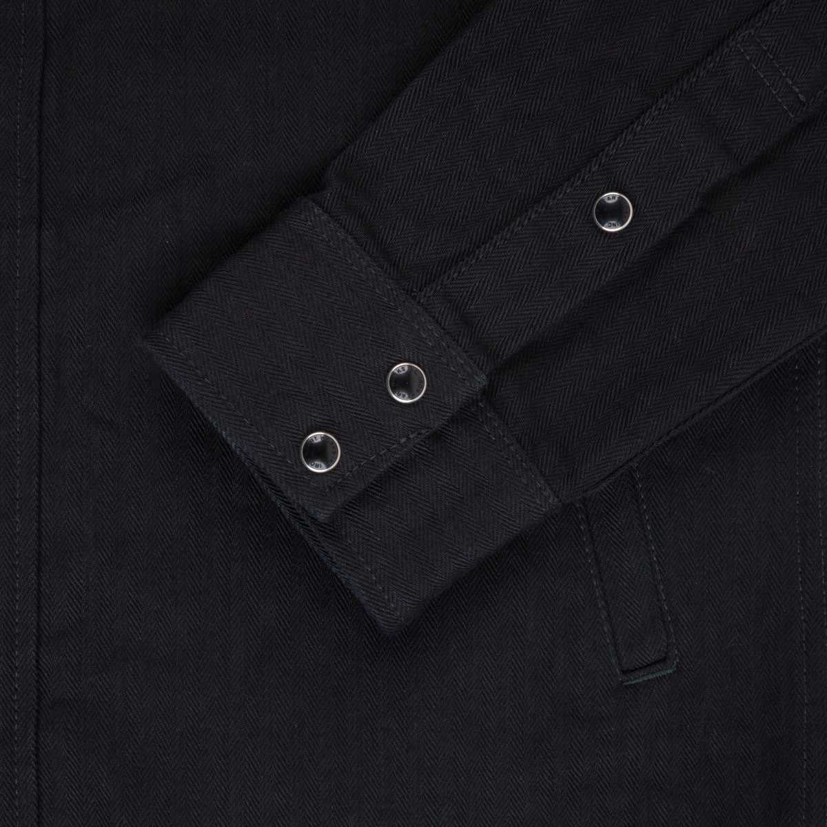 IHSH-410-BLK 14oz Herringbone CPO Western Shirt - Black