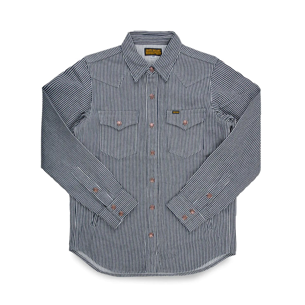 IHSH-421-IND 12oz Hickory Stripe CPO Shirt - Indigo