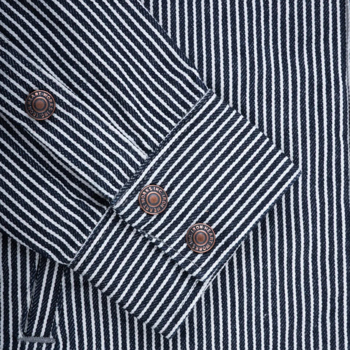 IHSH-421-IND 12oz Hickory Stripe CPO Shirt - Indigo