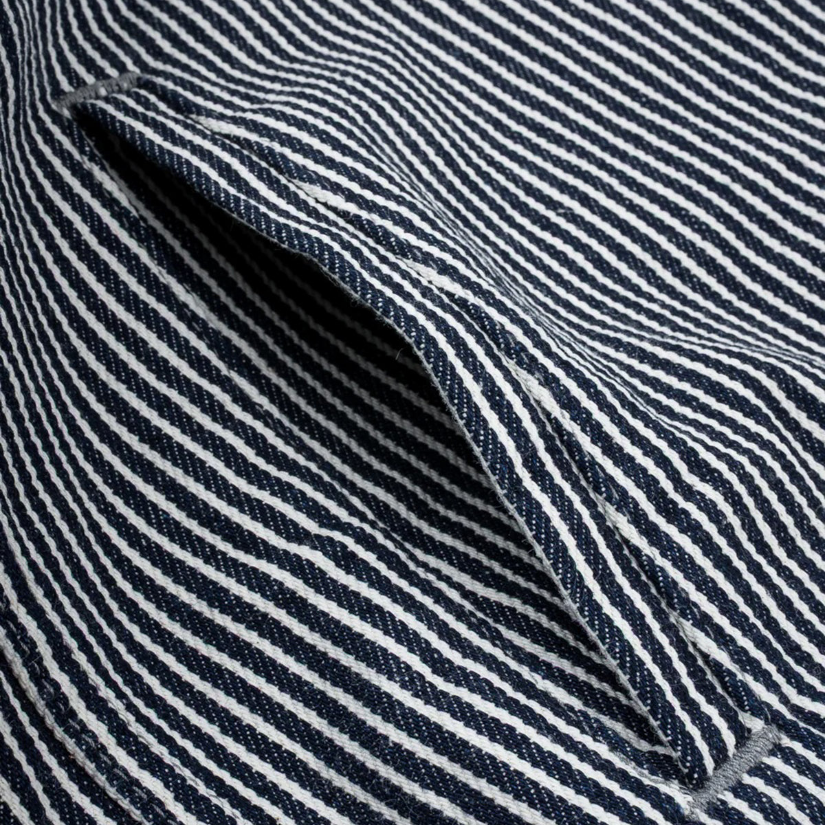 IHSH-421-IND 12oz Hickory Stripe CPO Shirt - Indigo