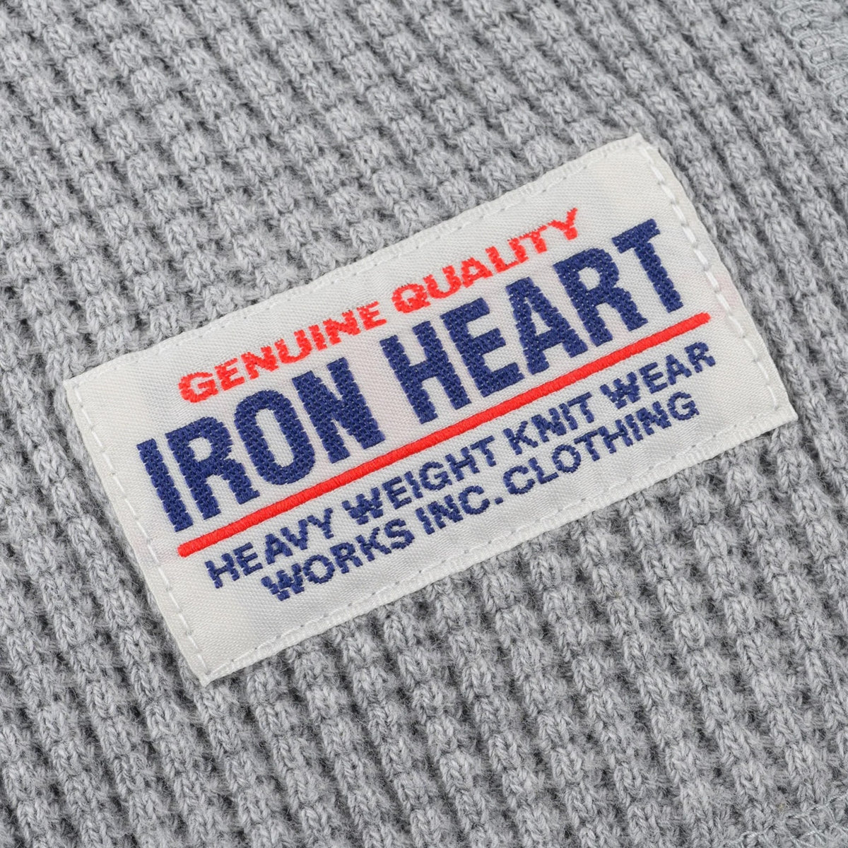 IHTL-1301-GRY Waffle Knit Long Sleeved Crew Neck Thermal Top - Grey