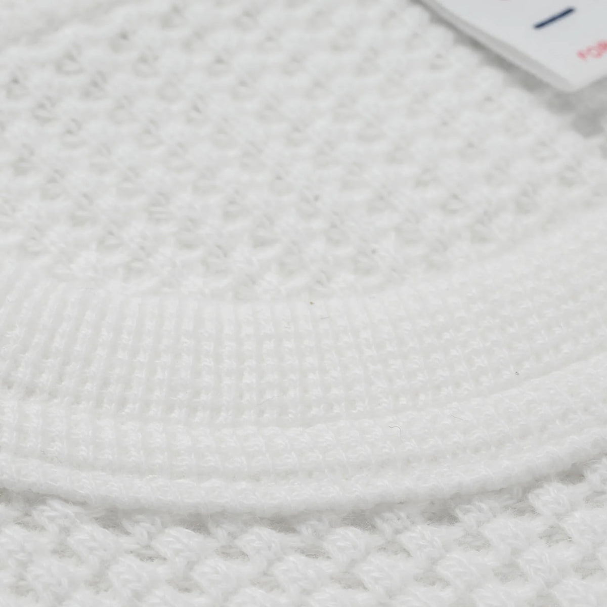 IHTL-1301-WHT Waffle Knit Long Sleeved Crew Neck Thermal Top - White