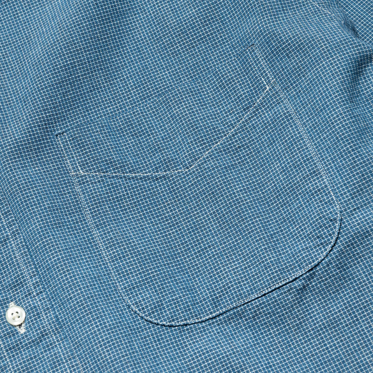 Small Check Indigo Chambray Standard Button Down Shirt