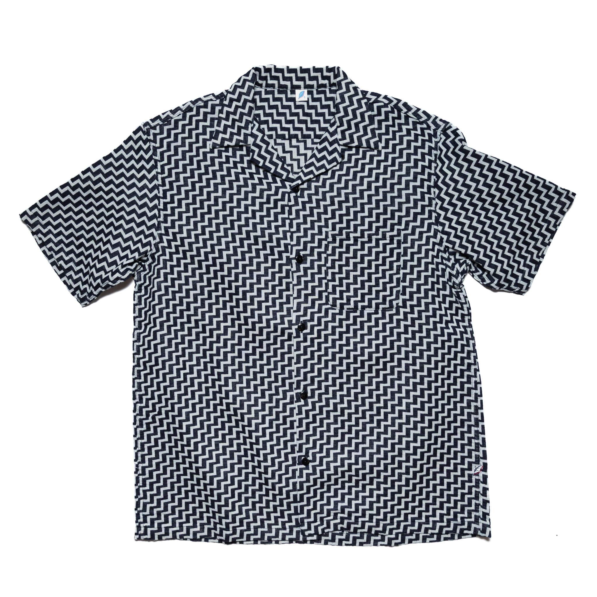 SS-2232-2 Jacquard Open Collar Short Sleeve Shirt - Saw