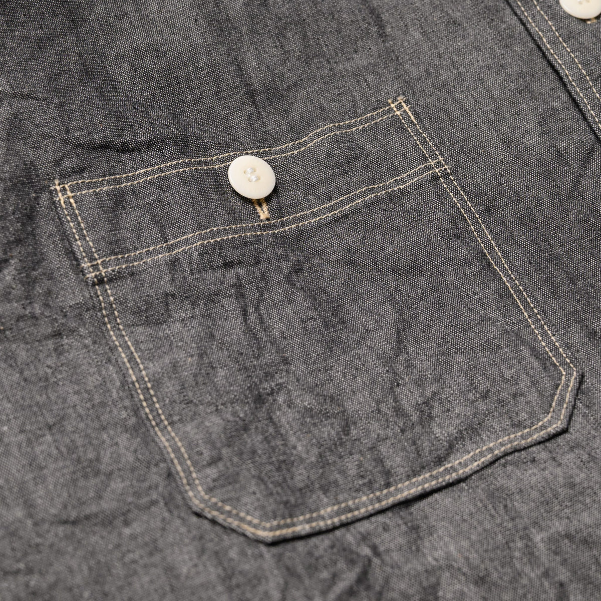 SJCBS25W Selvedge Chambray Work Shirt - Black