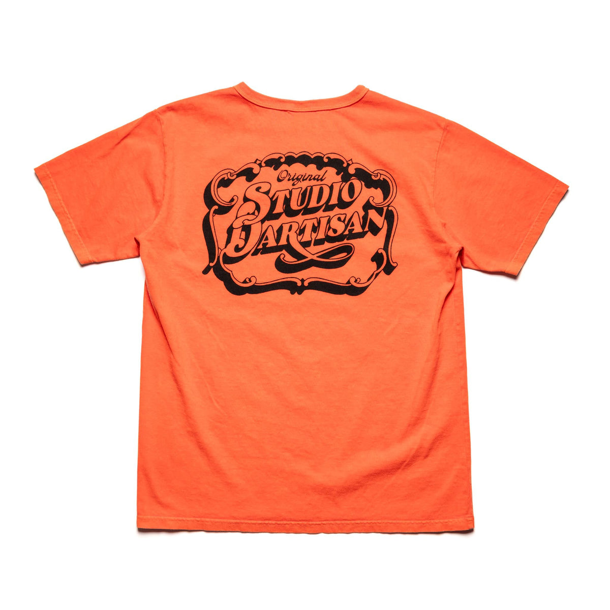8207A USA Cotton Pigment Dye Graphic T-Shirt - Orange