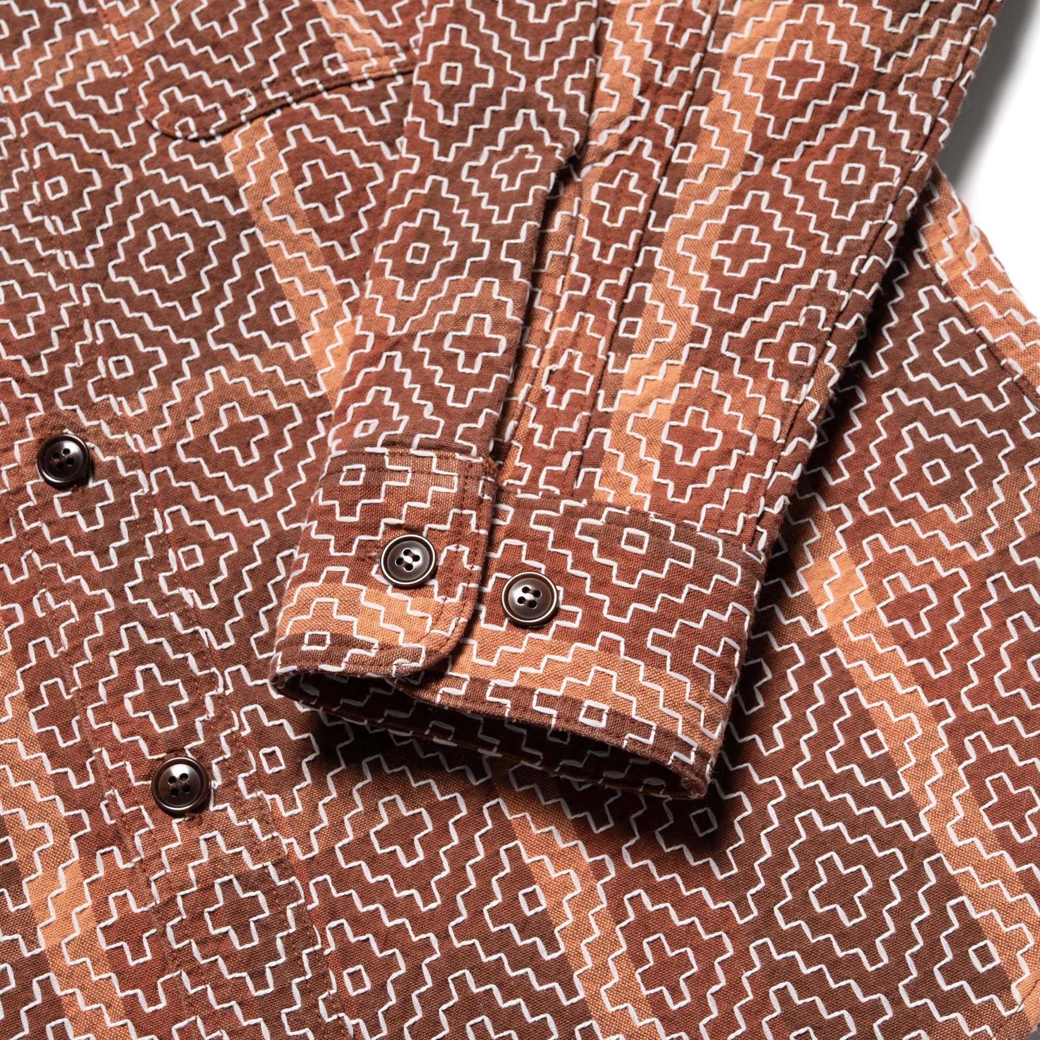 5726 Kakishibu Noragi Sashiko Work Shirt - Khaki