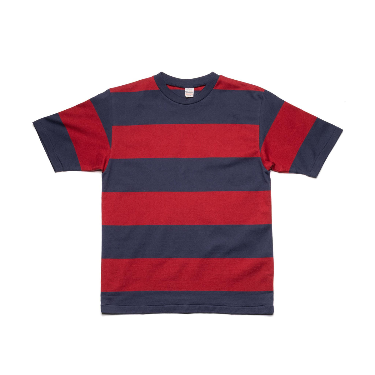 4108 Short Sleeve 4" Border Tee - Navy/Bordeaux