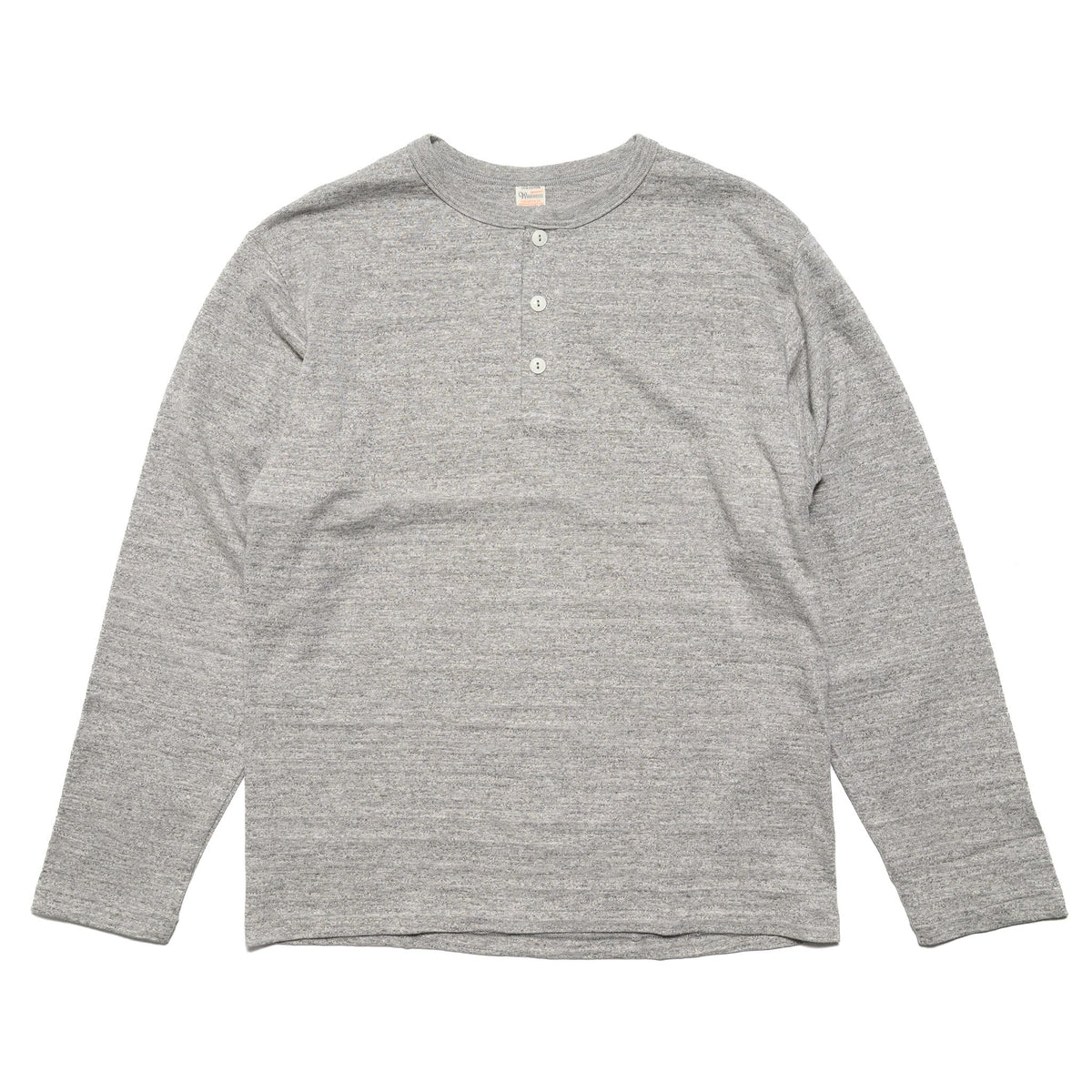 5907 Long Sleeve Henley - Heather Grey
