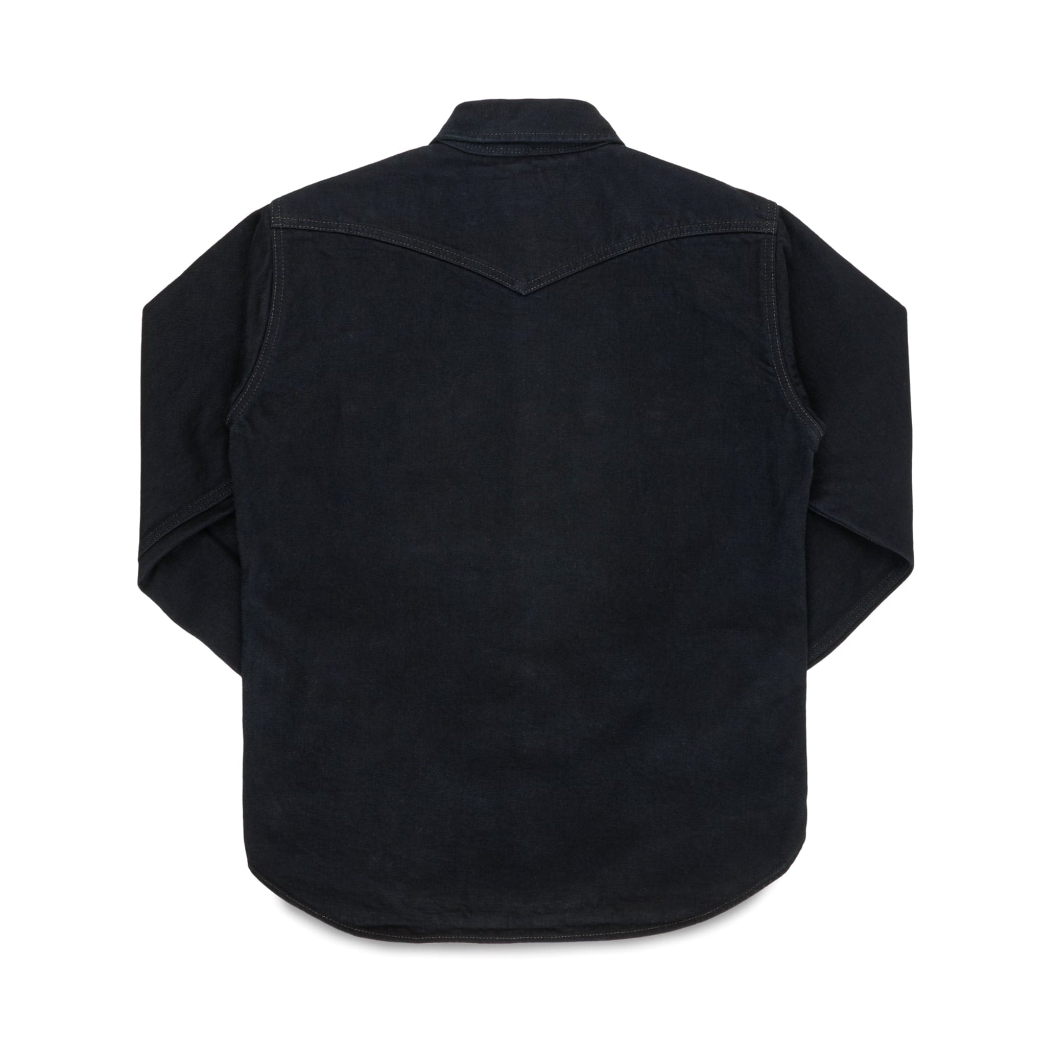 IHSH-293-OD 18oz Vintage Selvedge Denim CPO Shirt - Indigo Overdyed Black