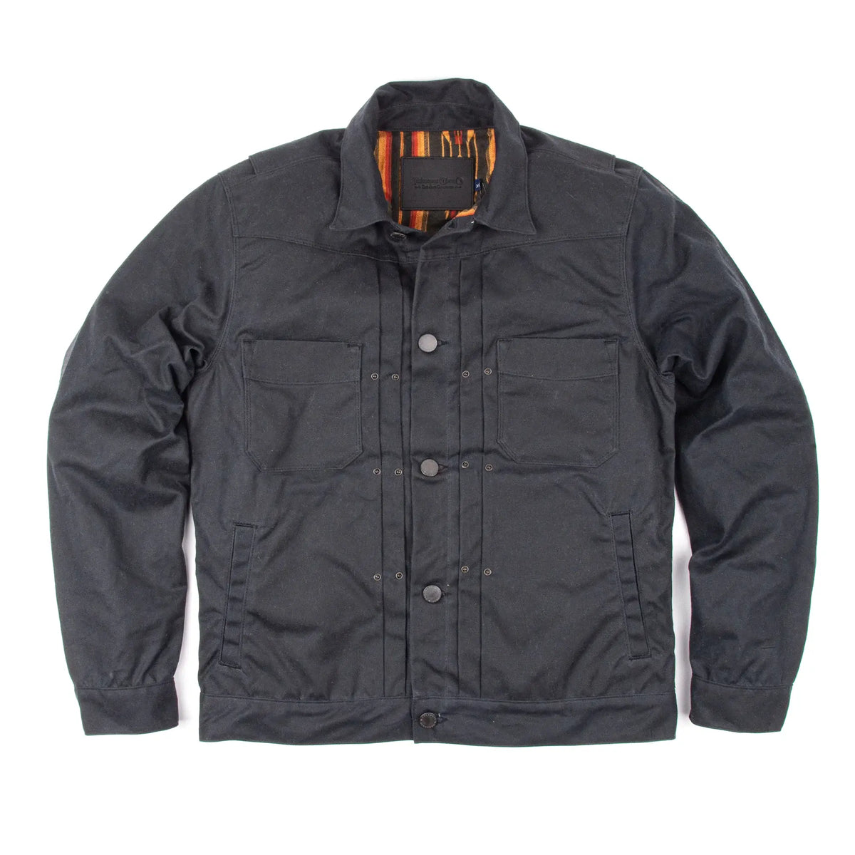 RJ-1 Riders Jacket Waxed Canvas - Black (Rust Lining)