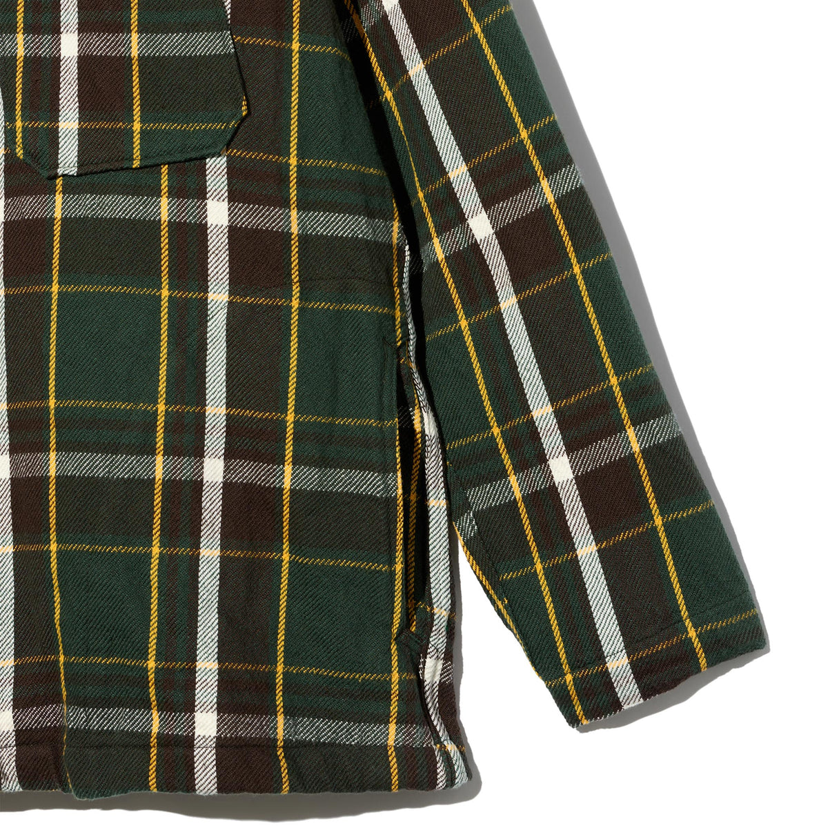 Cagoule Shirt - Olive/Brown Cotton Heavy Twill Plaid