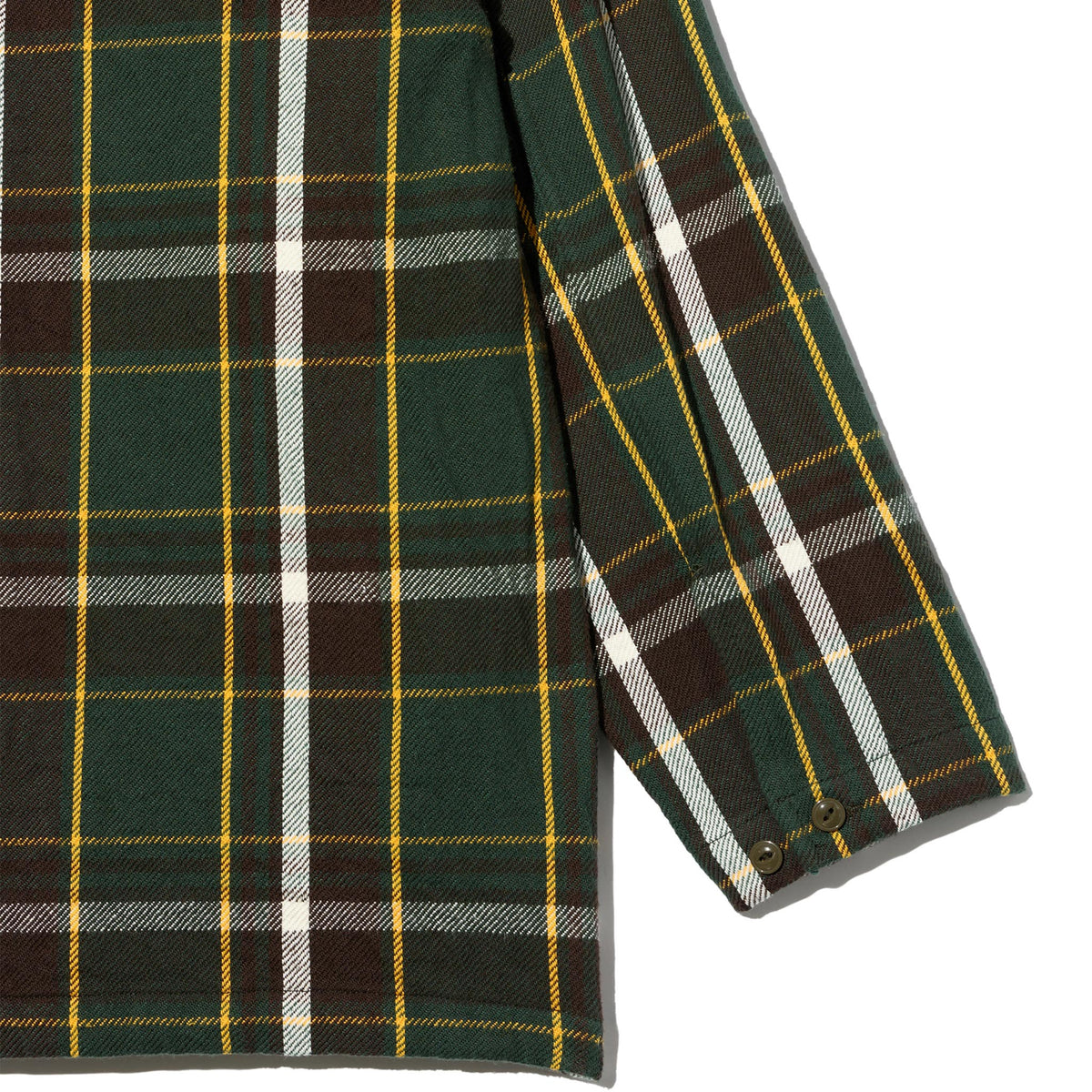 Cagoule Shirt - Olive/Brown Cotton Heavy Twill Plaid