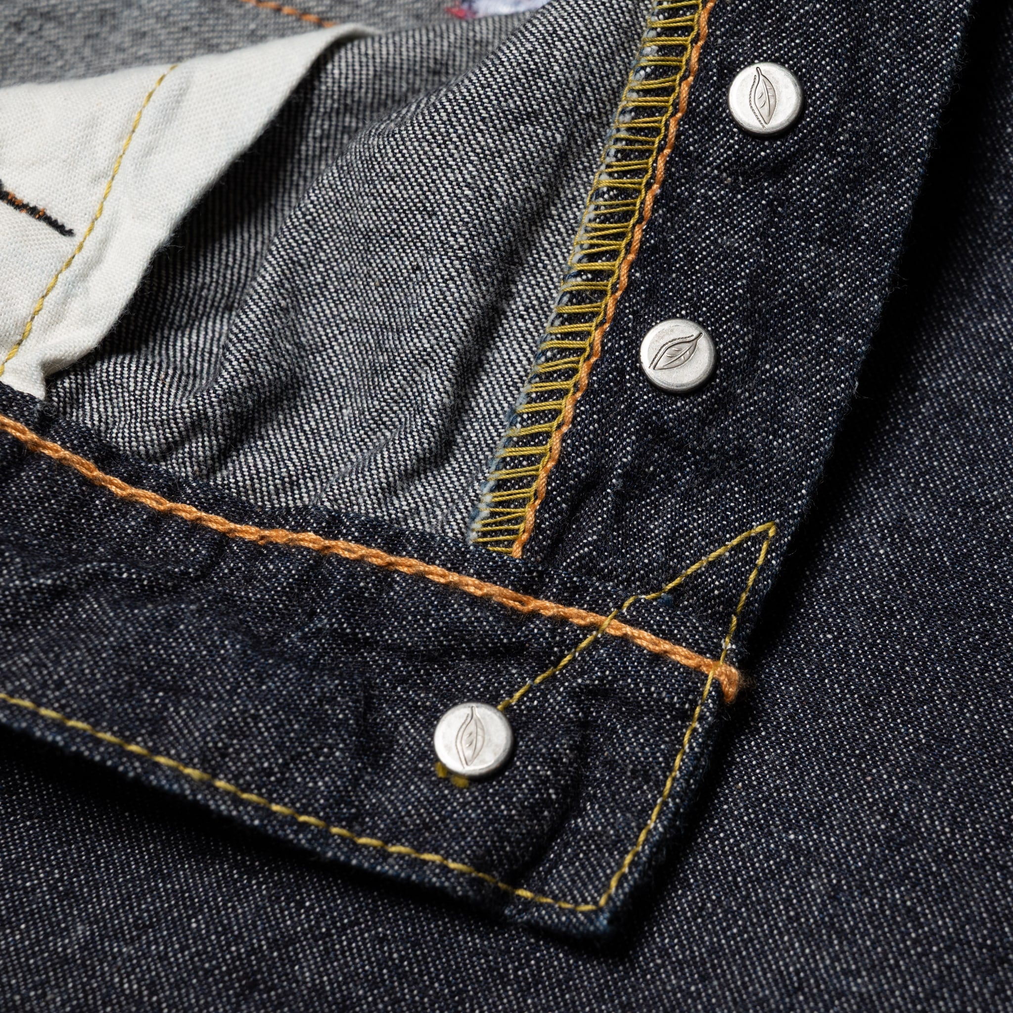 1182-019 10oz Selvedge Denim Relaxed Tapered - Indigo x Natural White